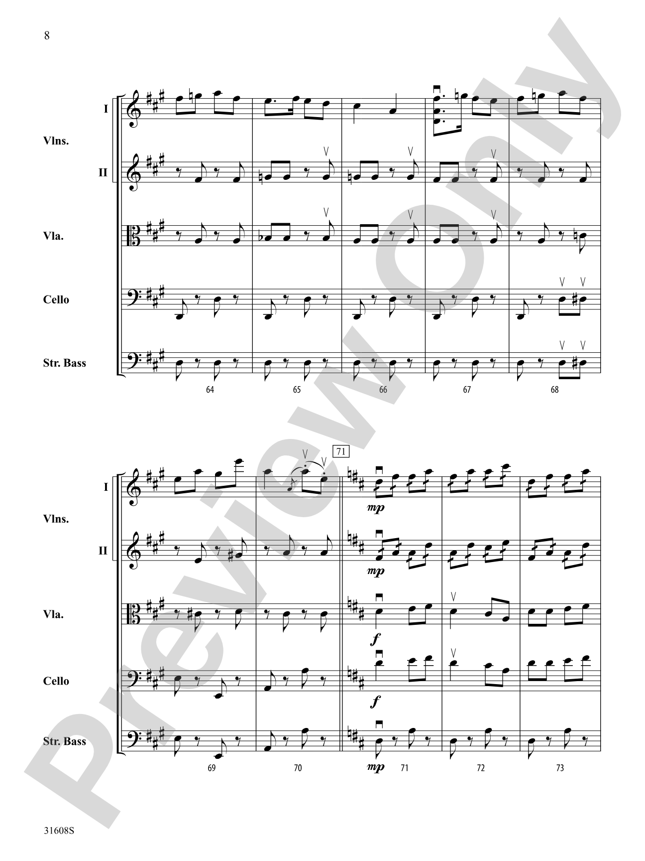 Souvenir d'Amerique: String Orchestra Conductor Score & Parts