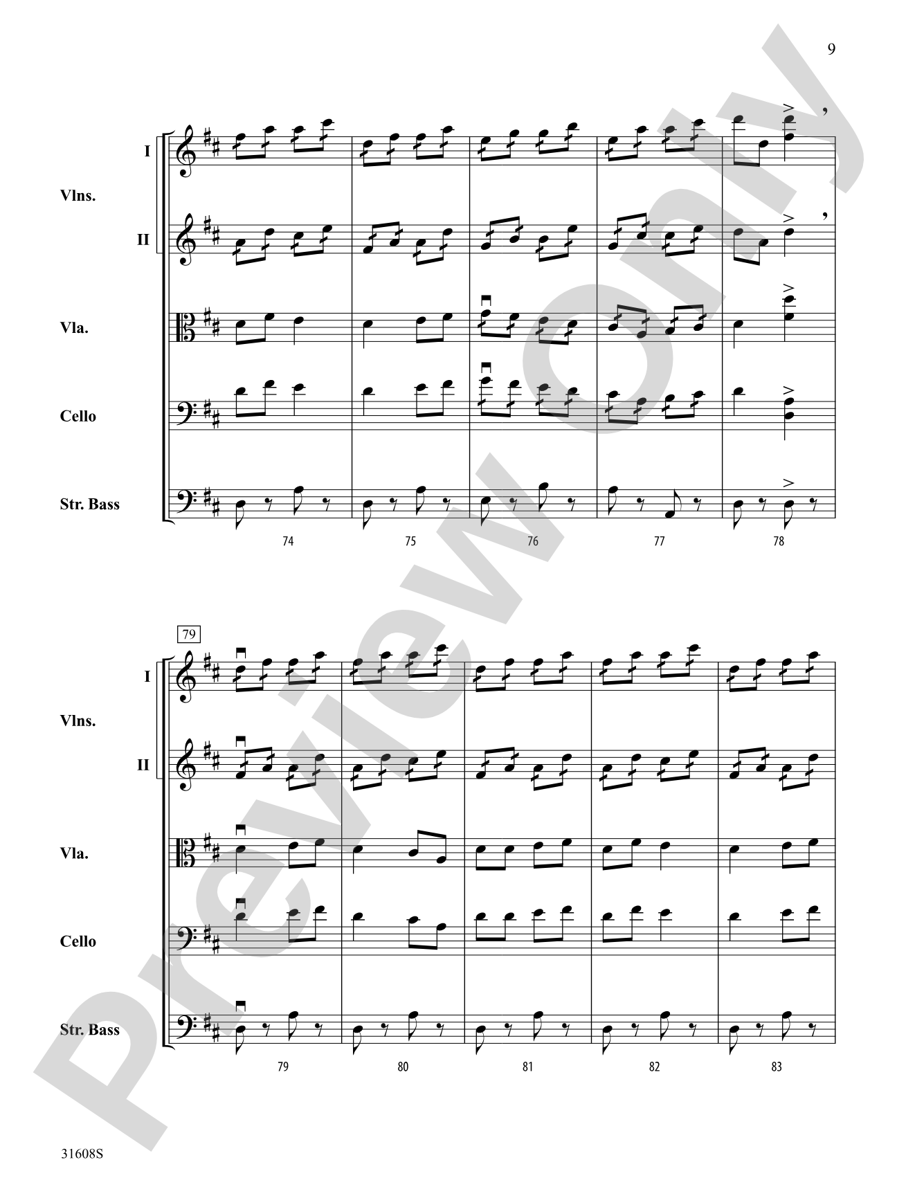 Souvenir d'Amerique: String Orchestra Conductor Score & Parts