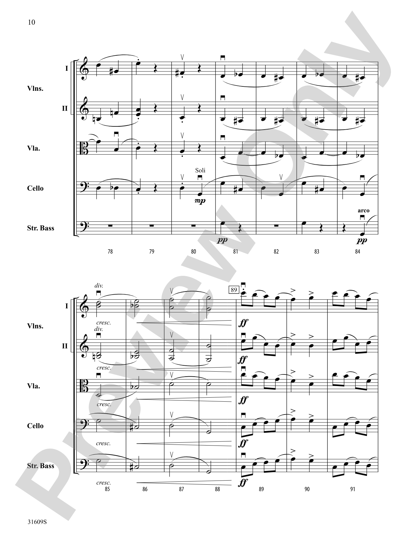 Allegro Giocoso (From Symphony No. 4): String Orchestra Conductor Score & Parts