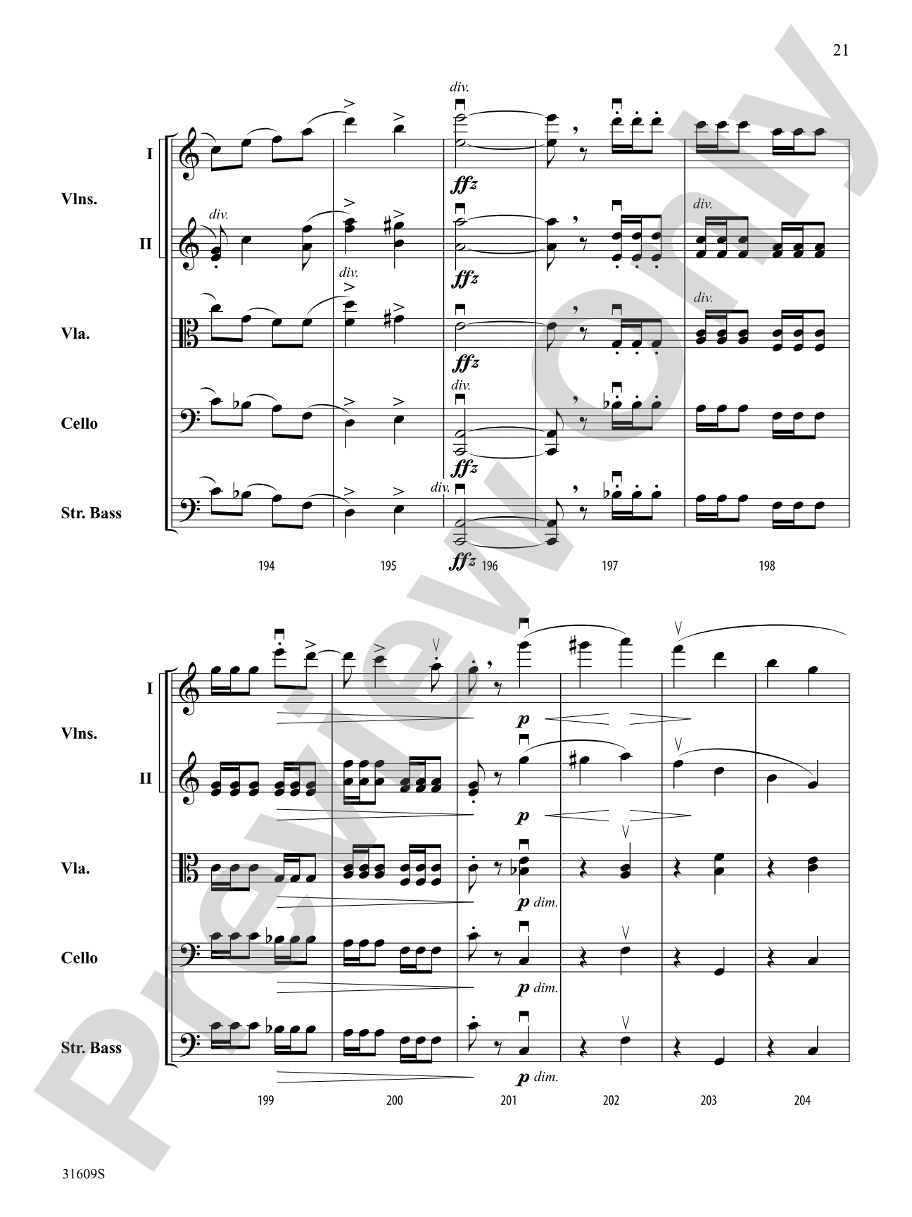 Allegro Giocoso (From Symphony No. 4): String Orchestra Conductor Score & Parts