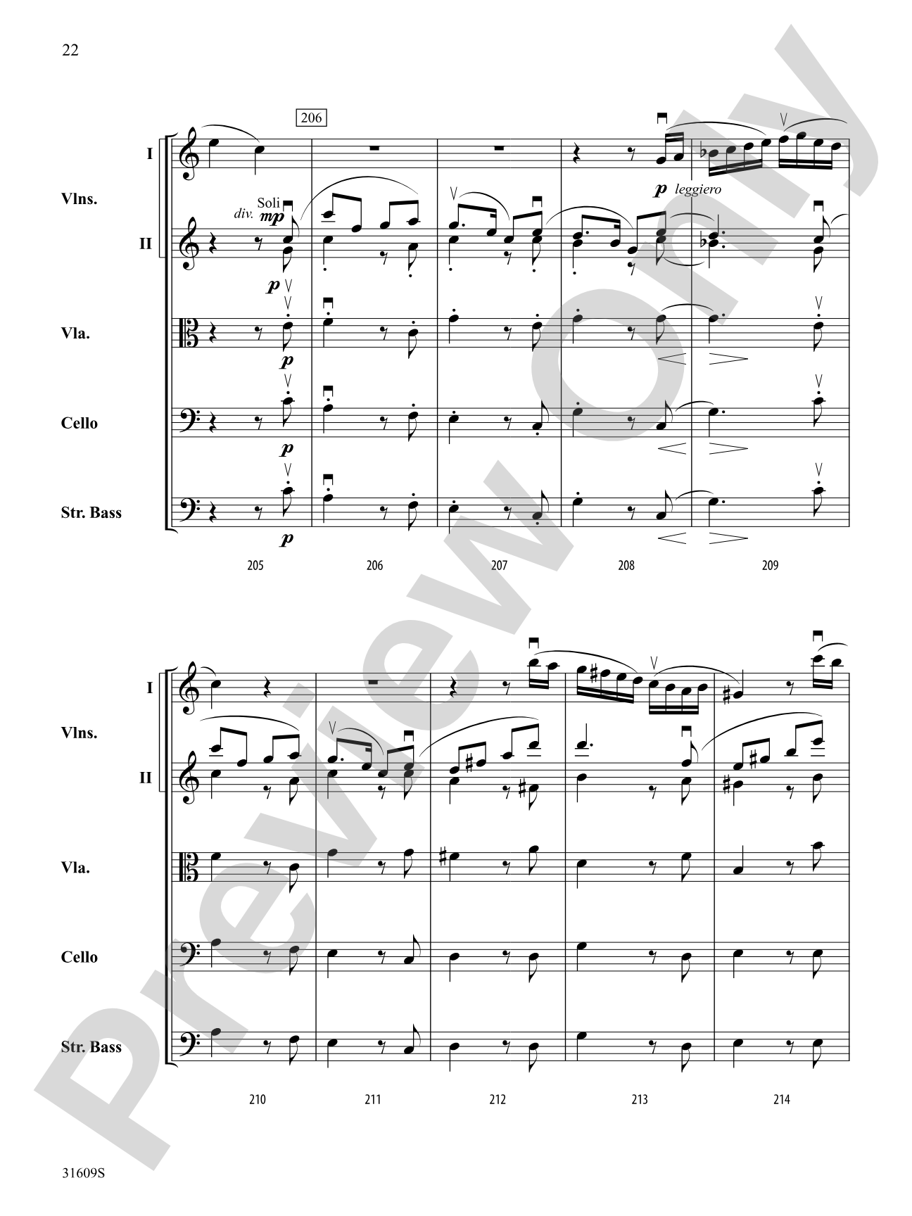 Allegro Giocoso (From Symphony No. 4): String Orchestra Conductor Score & Parts