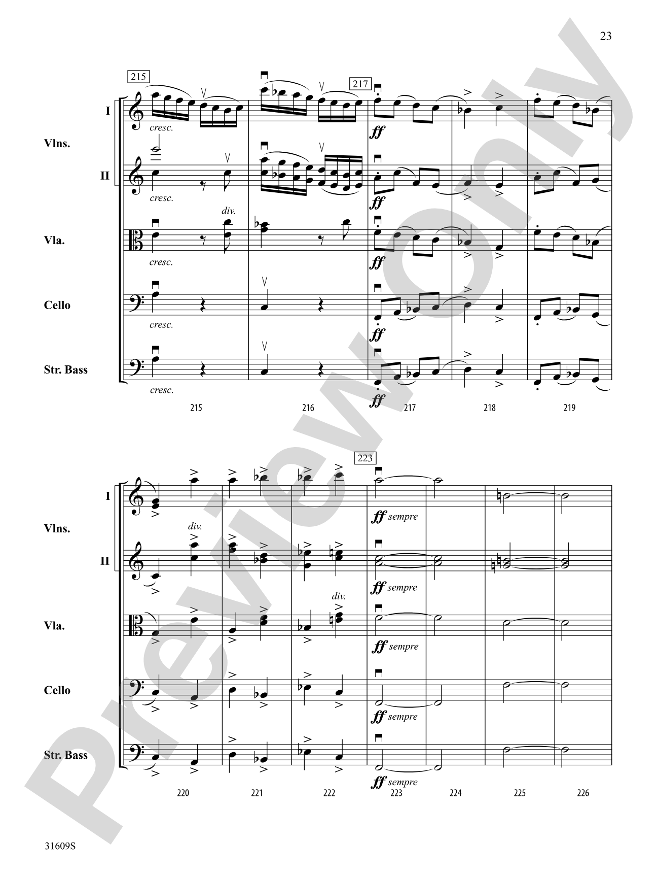 Allegro Giocoso (From Symphony No. 4): String Orchestra Conductor Score & Parts