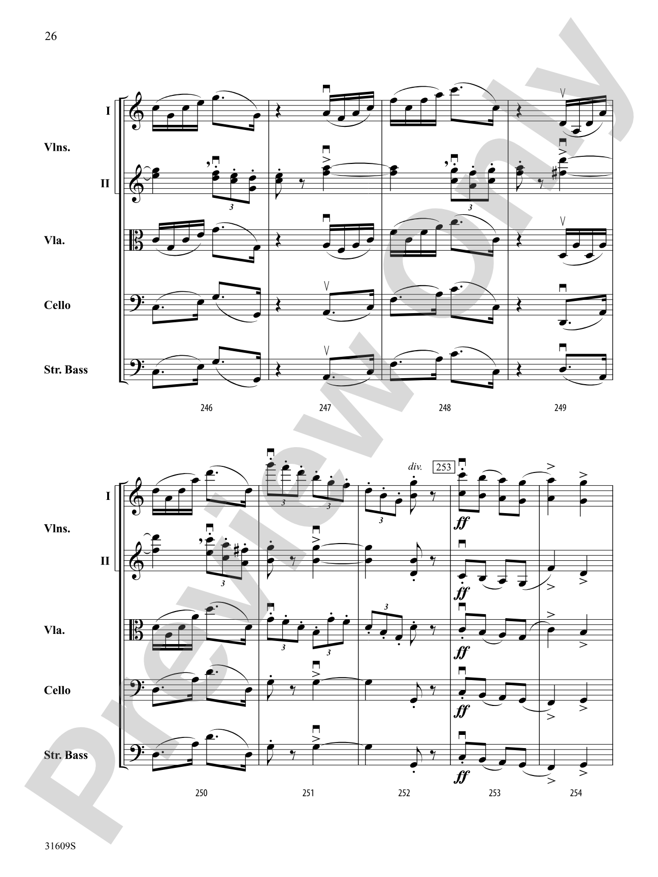 Allegro Giocoso (From Symphony No. 4): String Orchestra Conductor Score & Parts