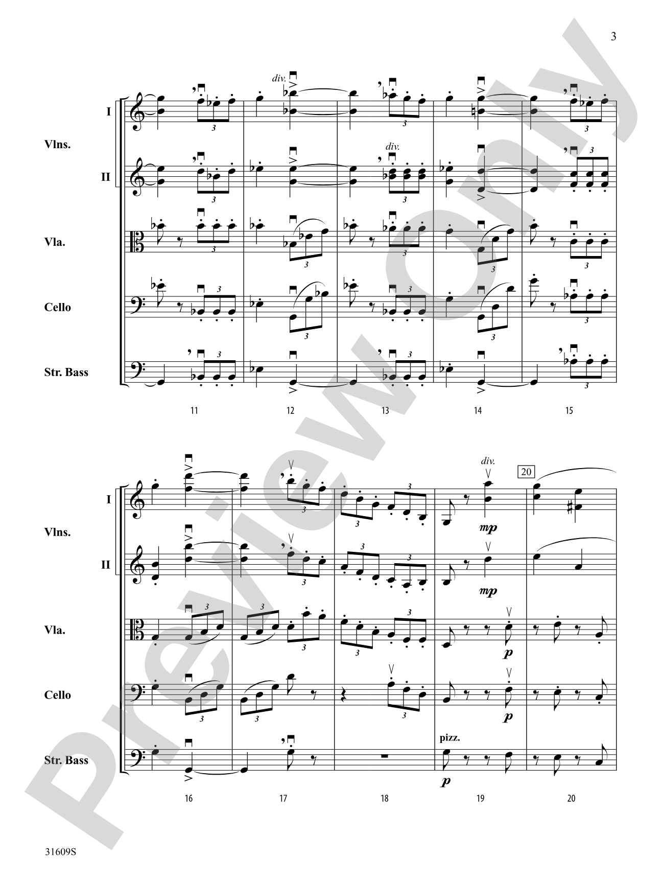 Allegro Giocoso (From Symphony No. 4): String Orchestra Conductor Score & Parts