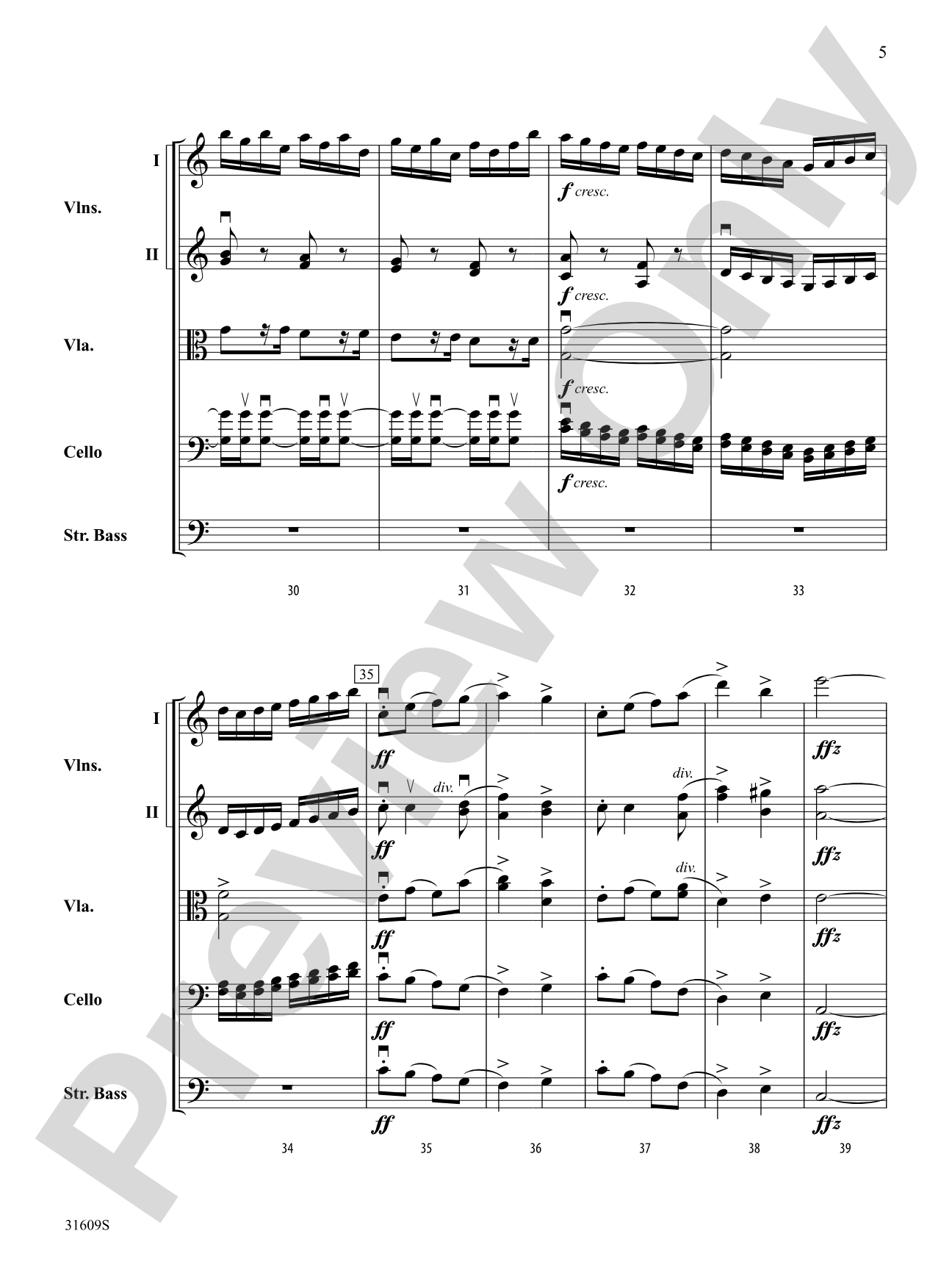 Allegro Giocoso (From Symphony No. 4): String Orchestra Conductor Score & Parts