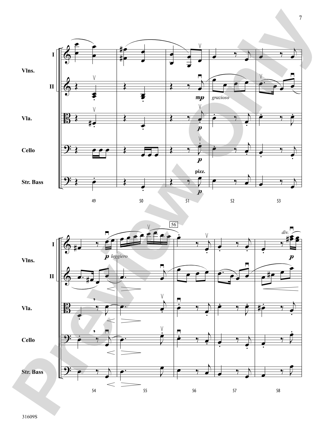Allegro Giocoso (From Symphony No. 4): String Orchestra Conductor Score & Parts