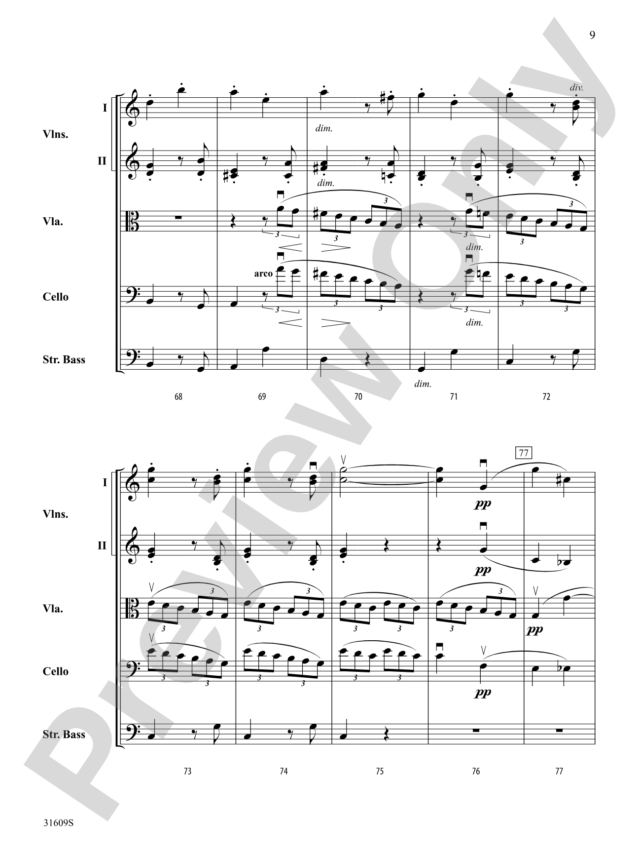 Allegro Giocoso (From Symphony No. 4): String Orchestra Conductor Score & Parts