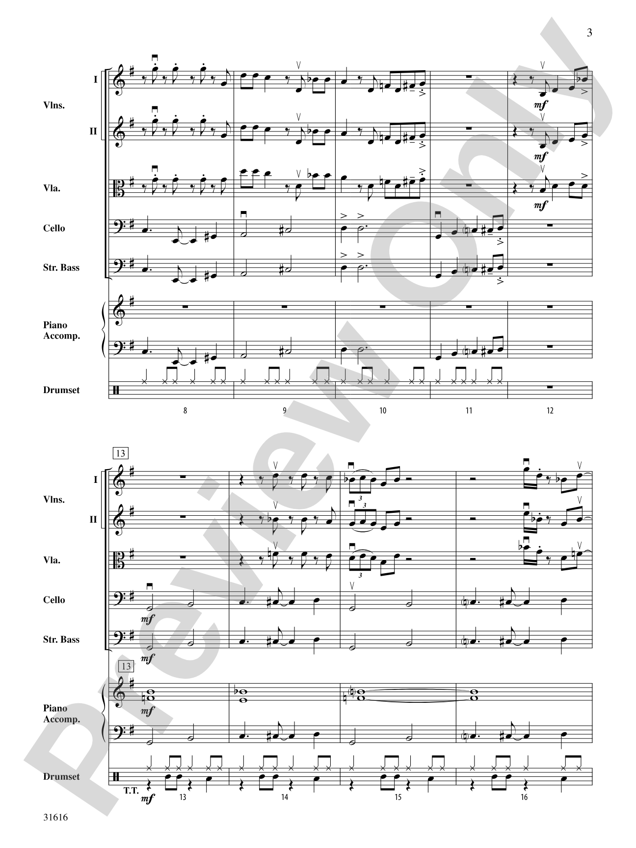 Tchefuncte Shuffle: String Orchestra Conductor Score & Parts