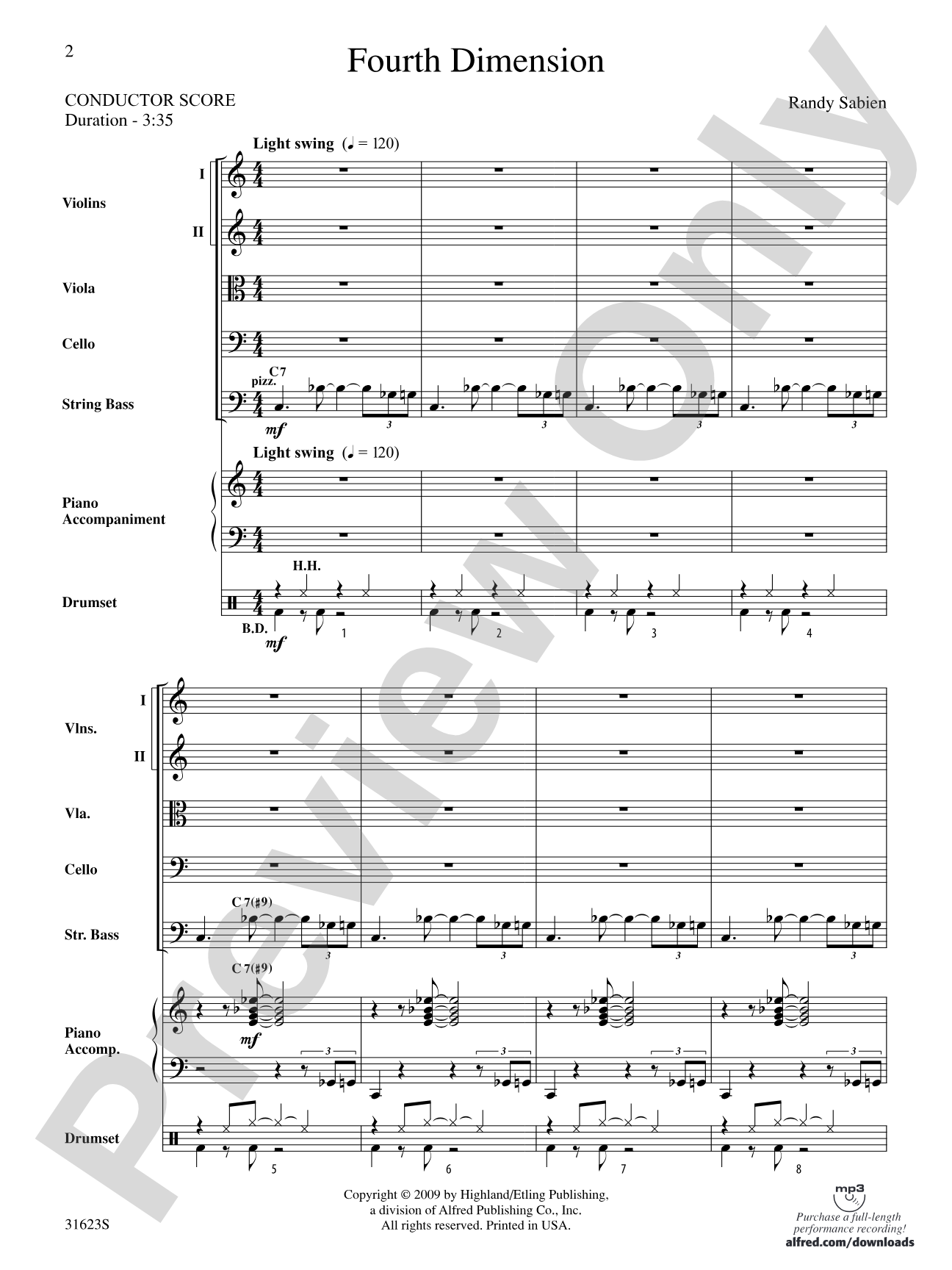Fourth Dimension: String Orchestra Conductor Score & Parts