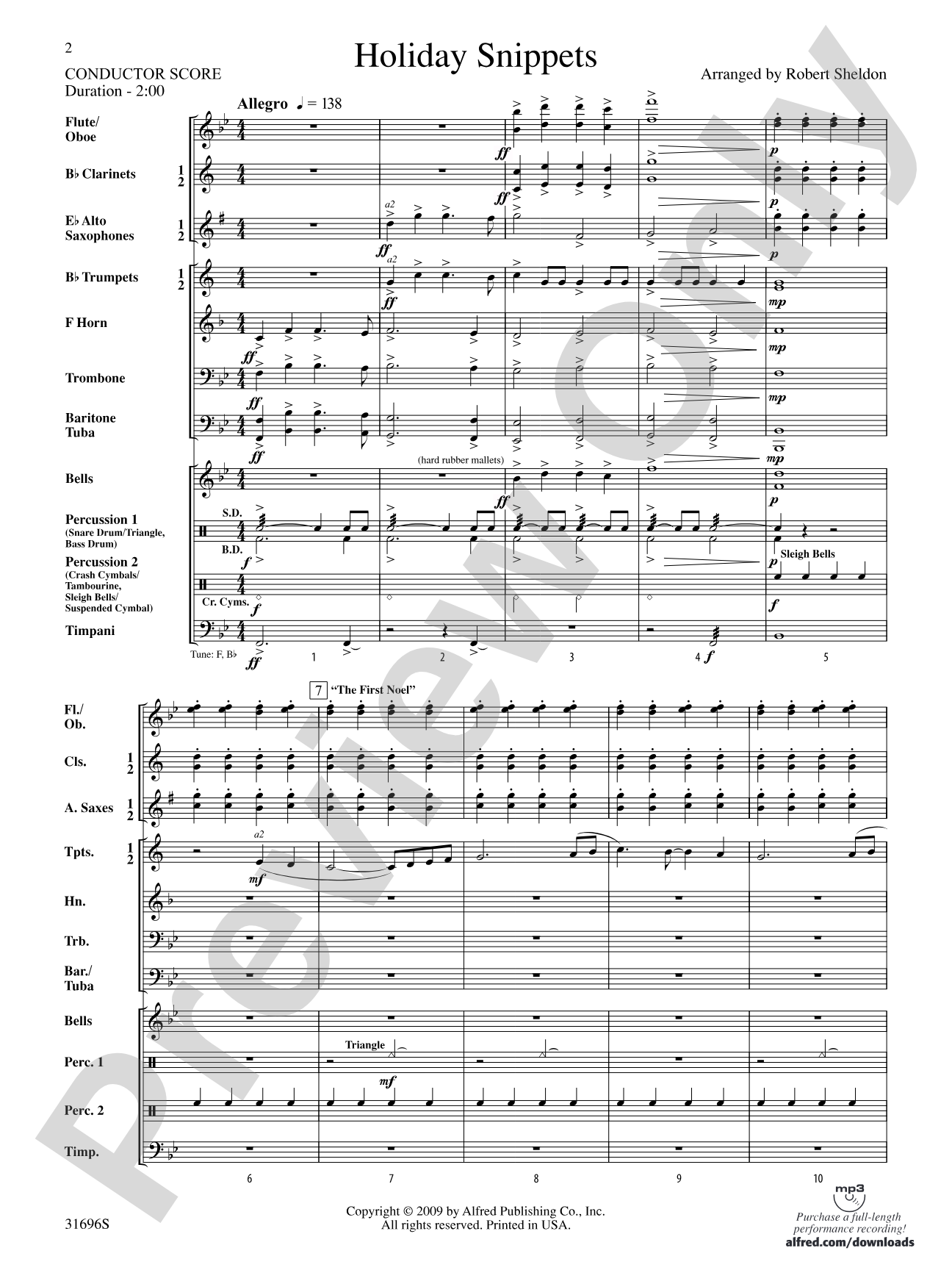 Holiday Snippets: Concert Band Conductor Score & Parts