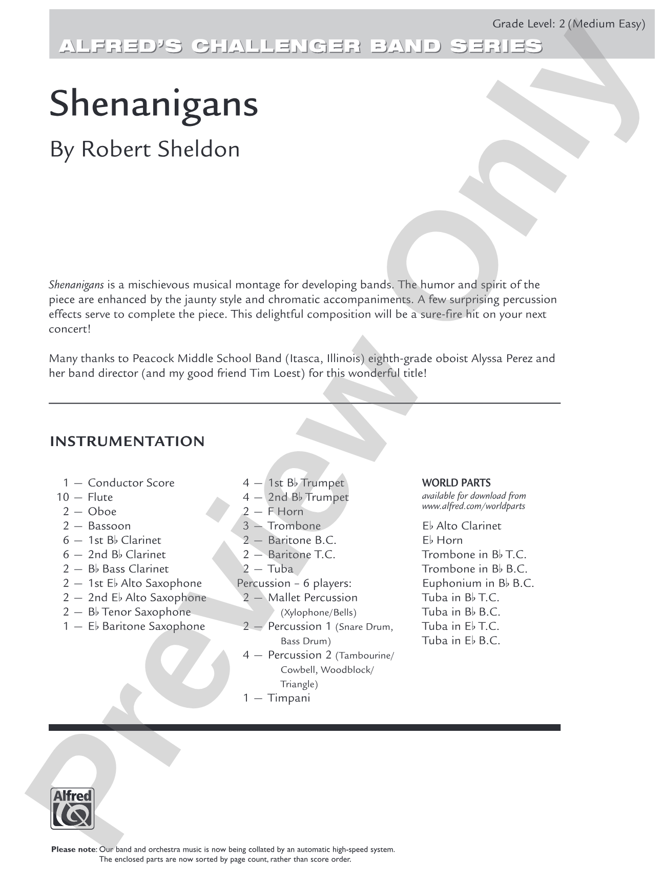 Shenanigans: Concert Band Conductor Score & Parts