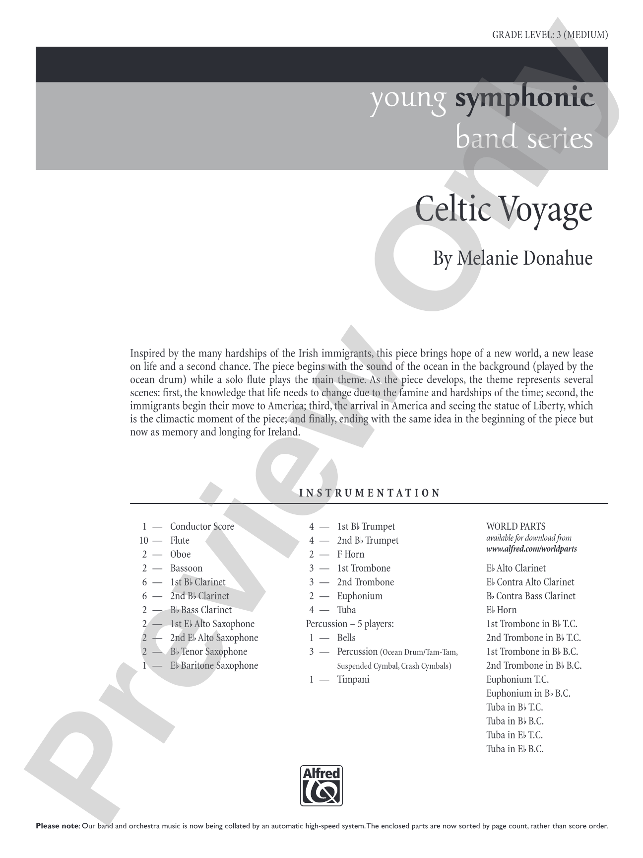 Celtic Voyage: Concert Band Conductor Score & Parts