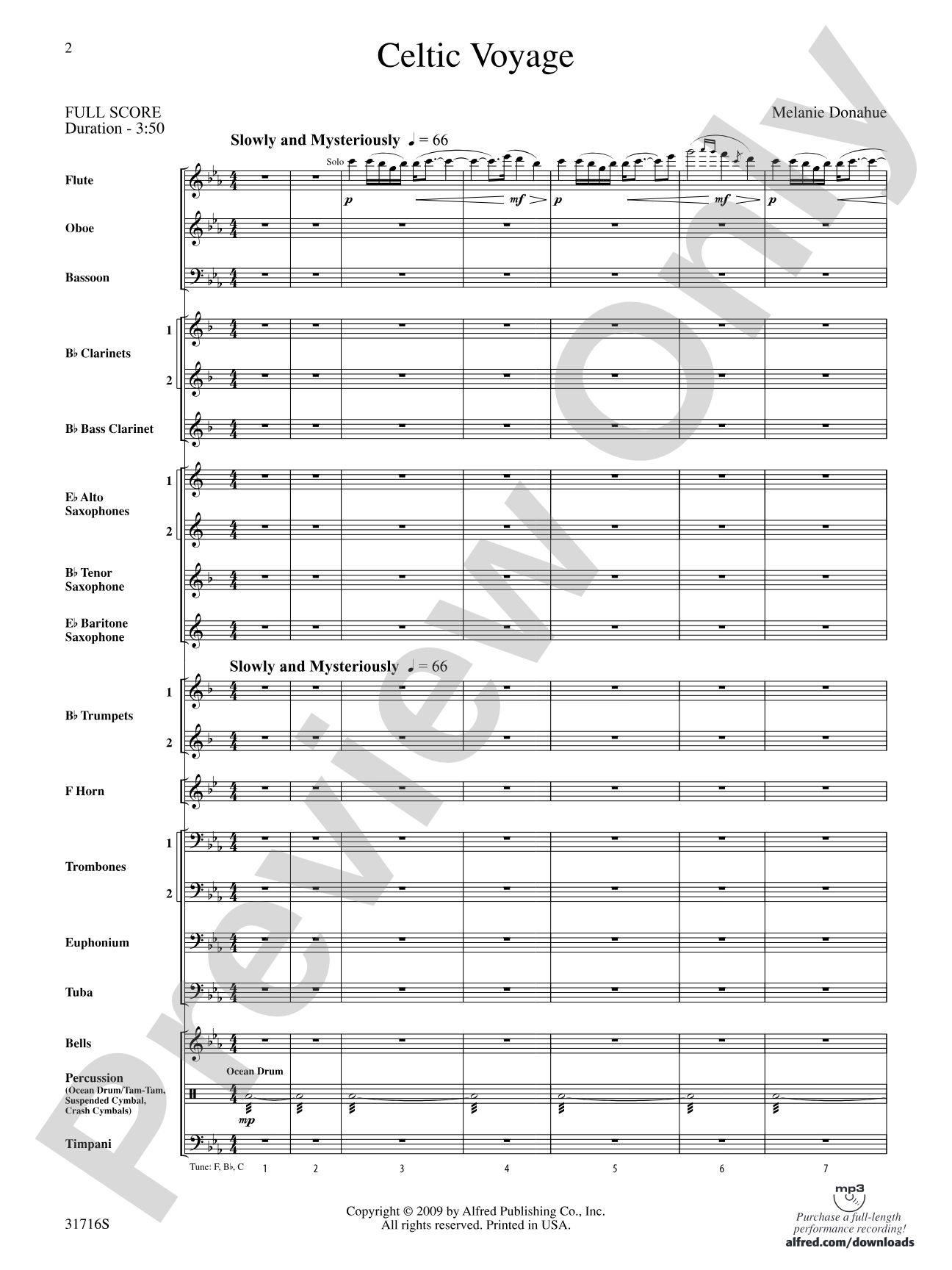 Celtic Voyage: Concert Band Conductor Score & Parts