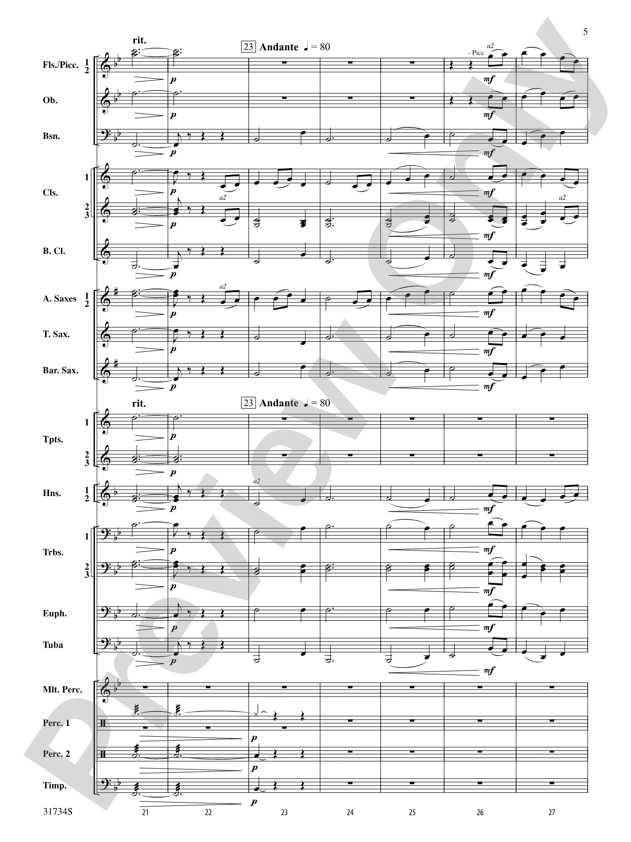 Liadov Fanfare: Concert Band Conductor Score & Parts