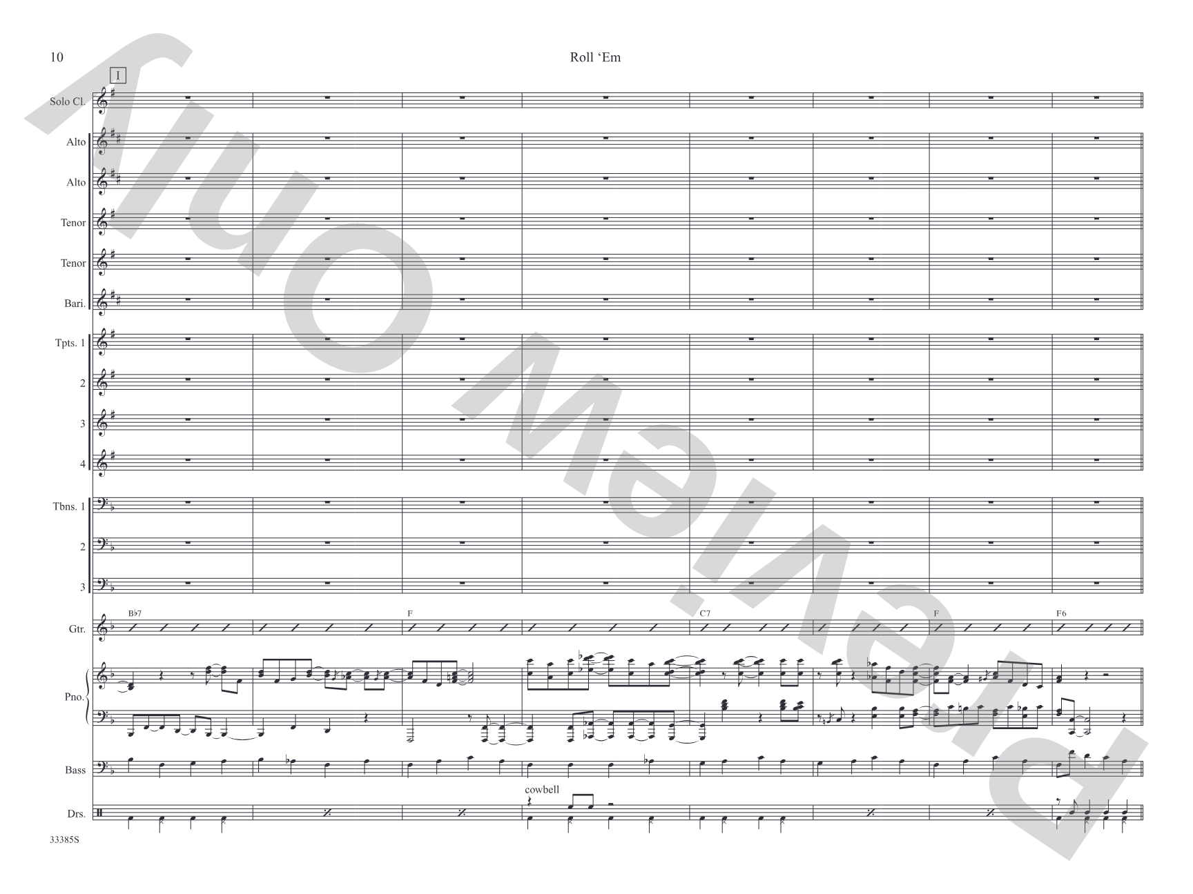 Roll 'Em: Jazz Ensemble Conductor Score & Parts