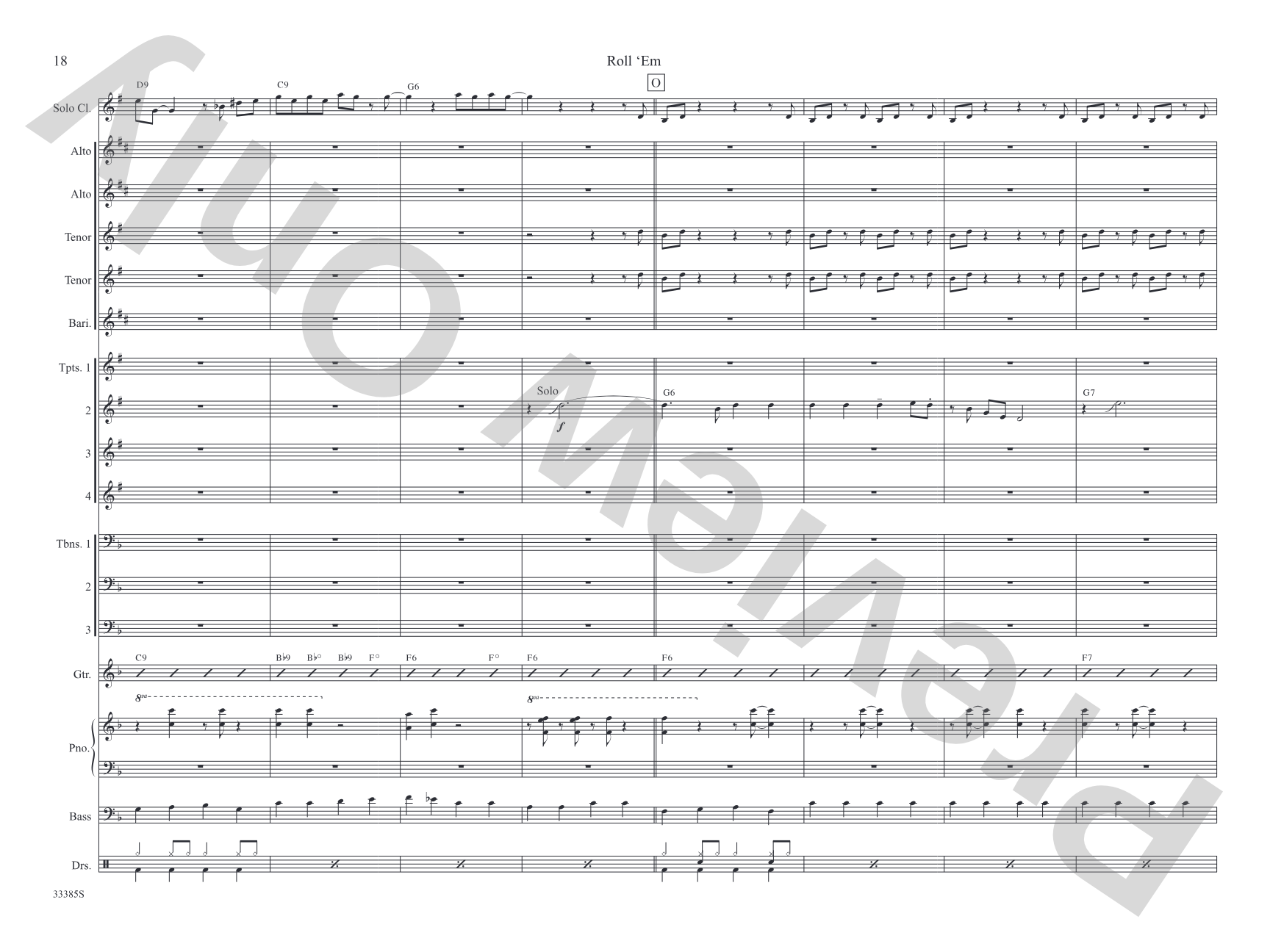 Roll 'Em: Jazz Ensemble Conductor Score & Parts
