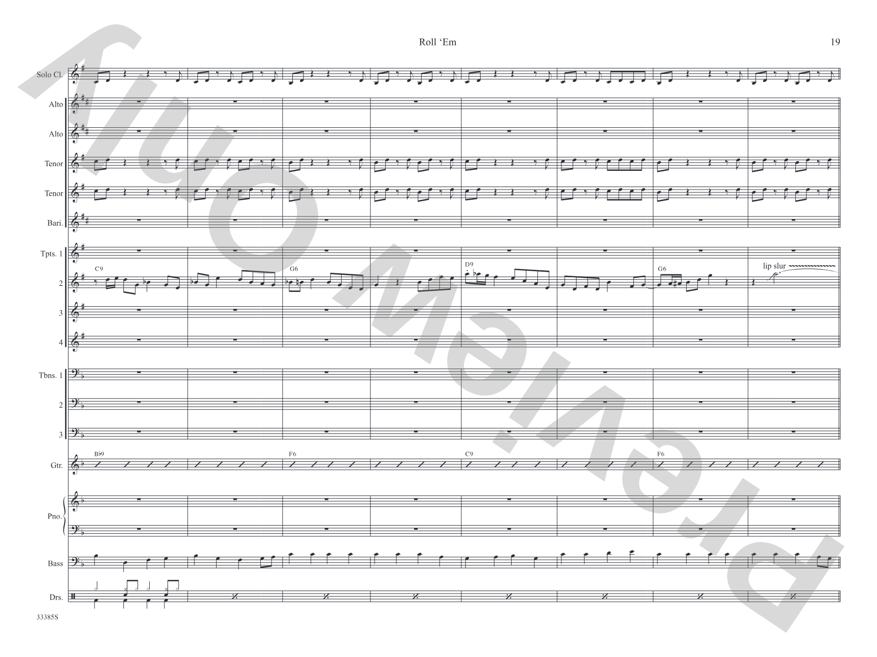 Roll 'Em: Jazz Ensemble Conductor Score & Parts