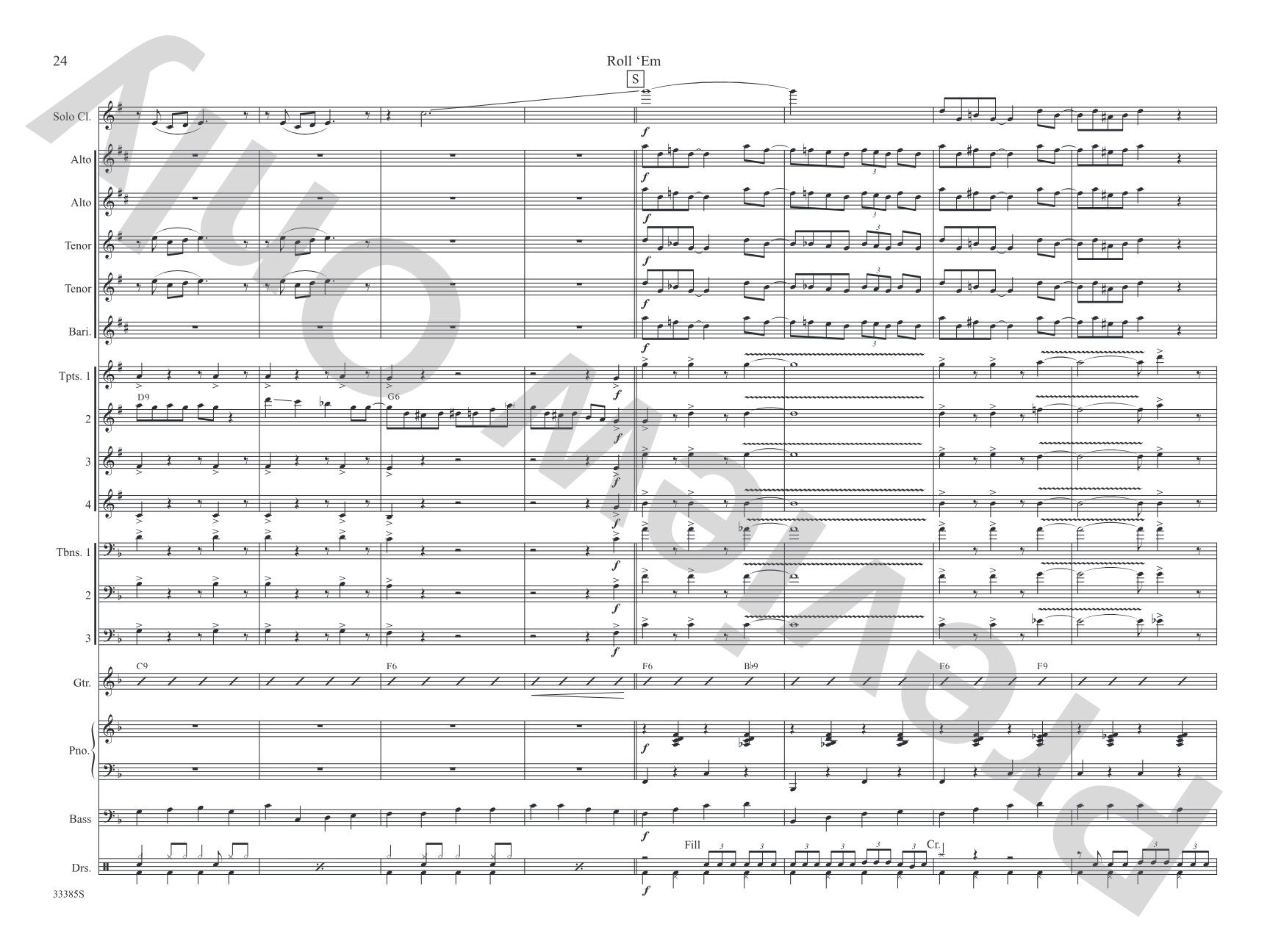 Roll 'Em: Jazz Ensemble Conductor Score & Parts