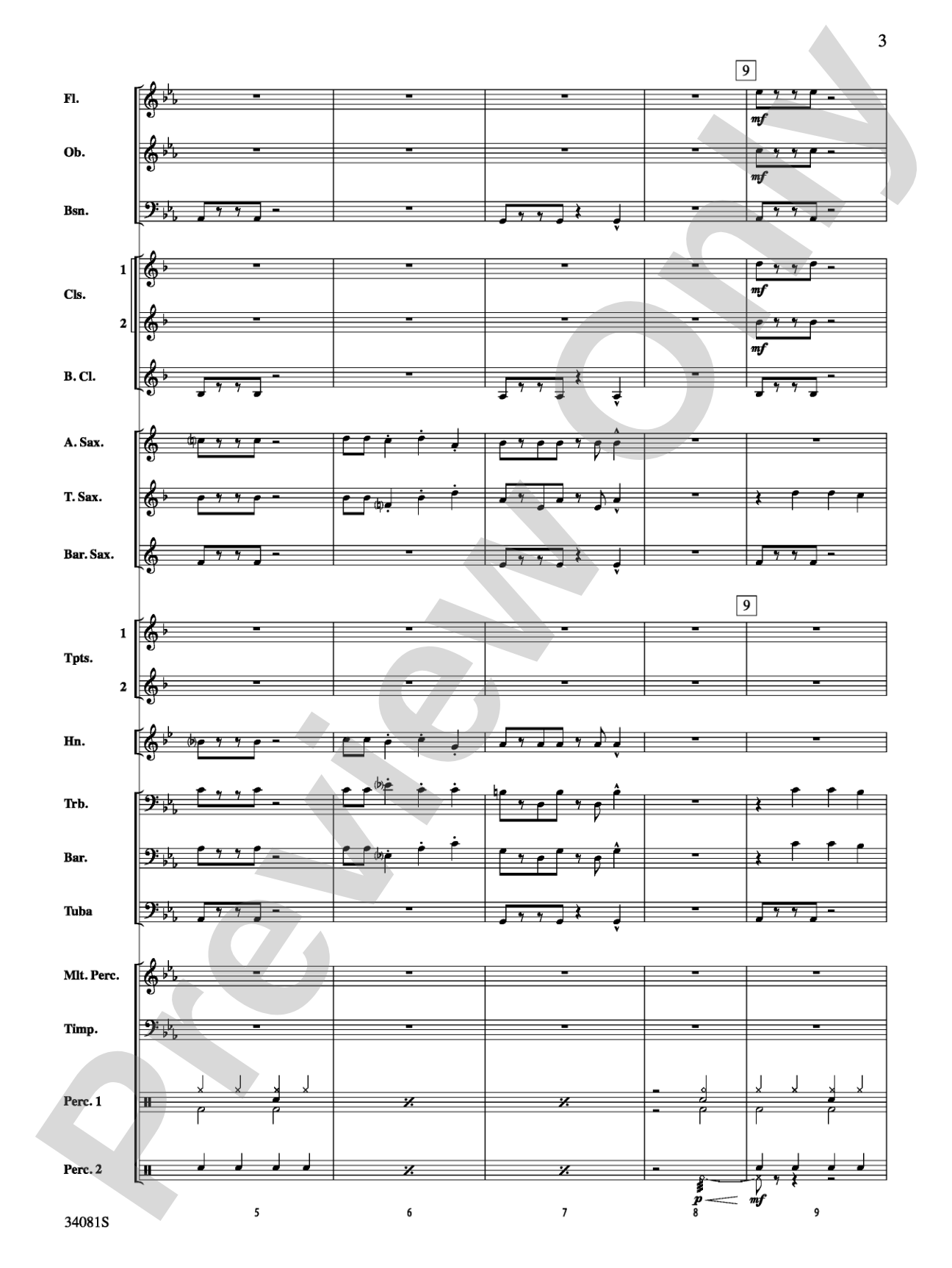Misery: Concert Band Conductor Score & Parts