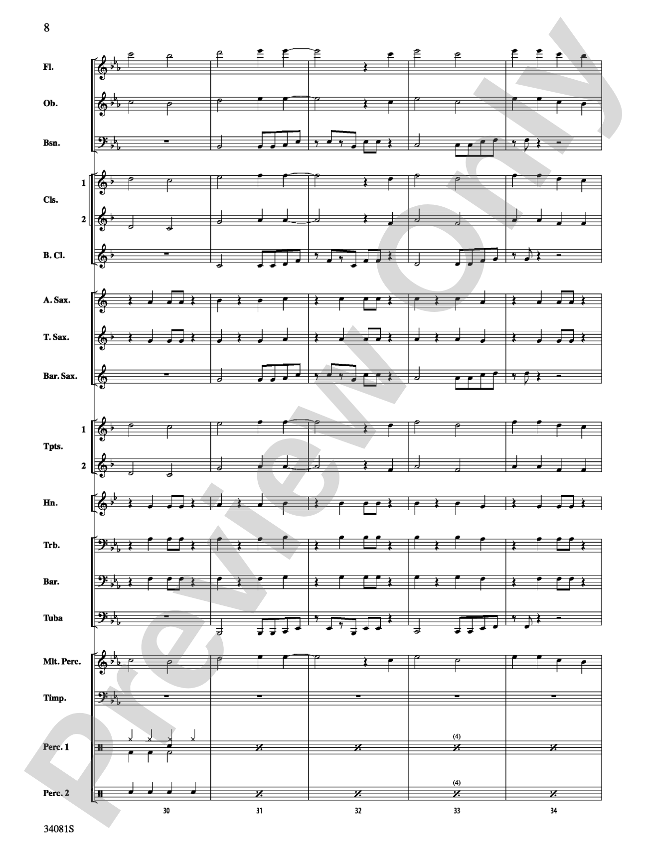 Misery: Concert Band Conductor Score & Parts