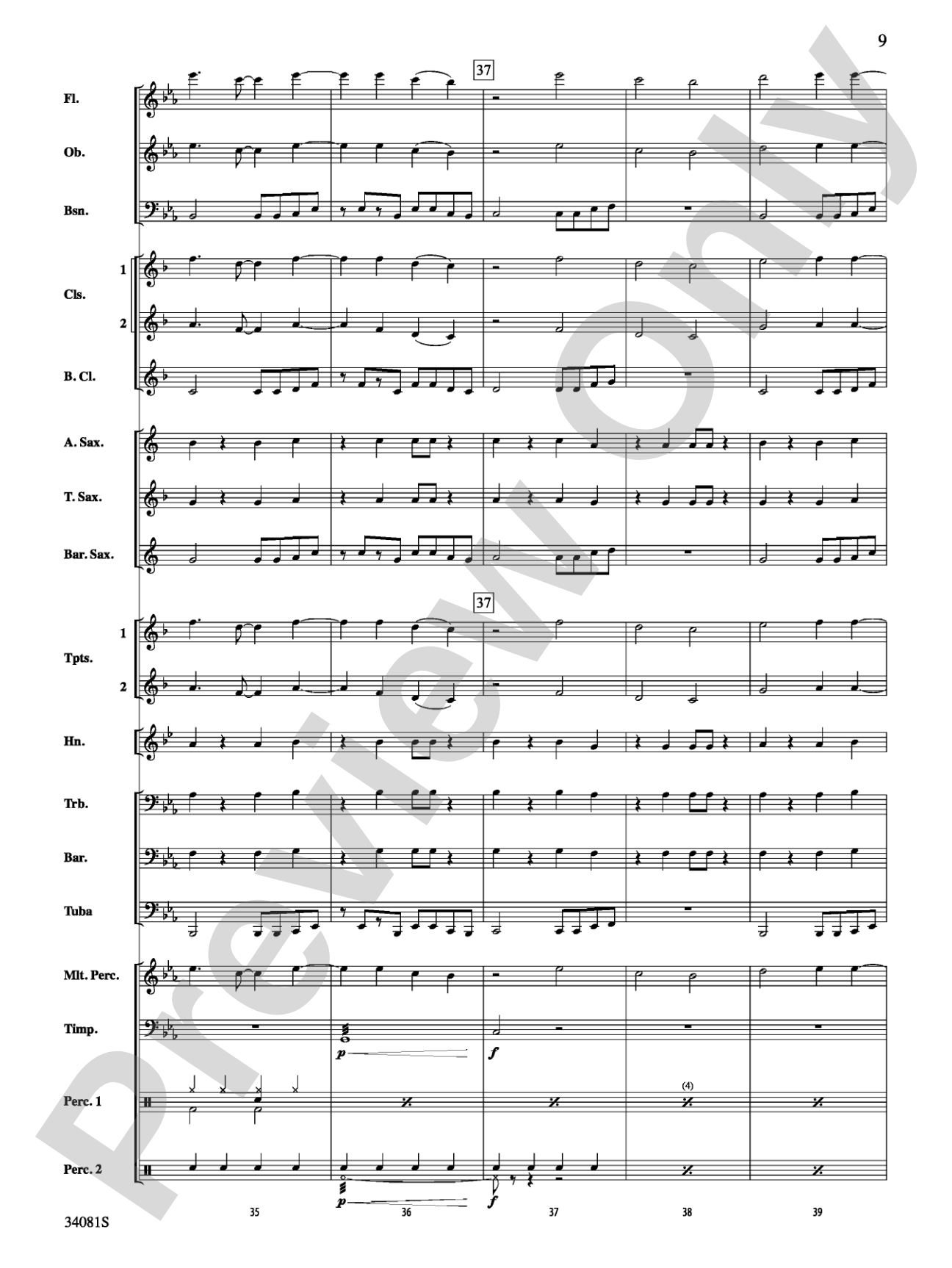 Misery: Concert Band Conductor Score & Parts