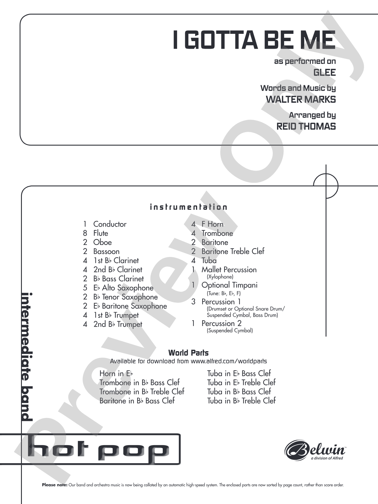 I Gotta Be Me: Concert Band Conductor Score & Parts