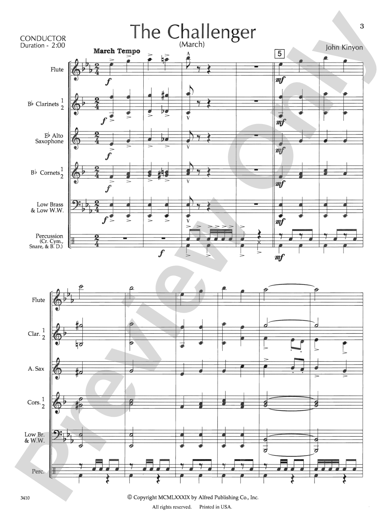 The Challenger: Concert Band Conductor Score & Parts