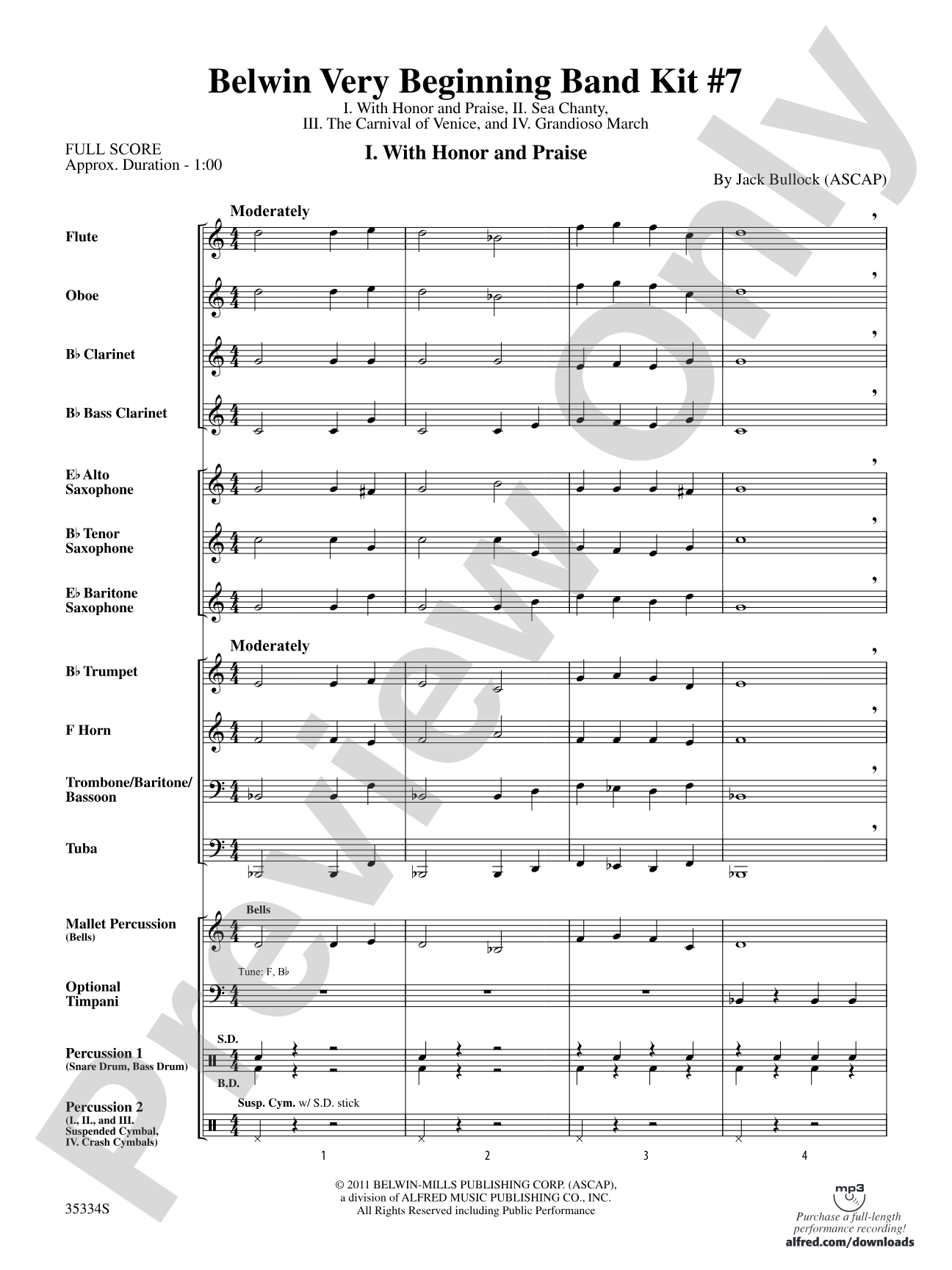 Belwin Very Beginning Band Kit #7: Concert Band Conductor Score & Parts