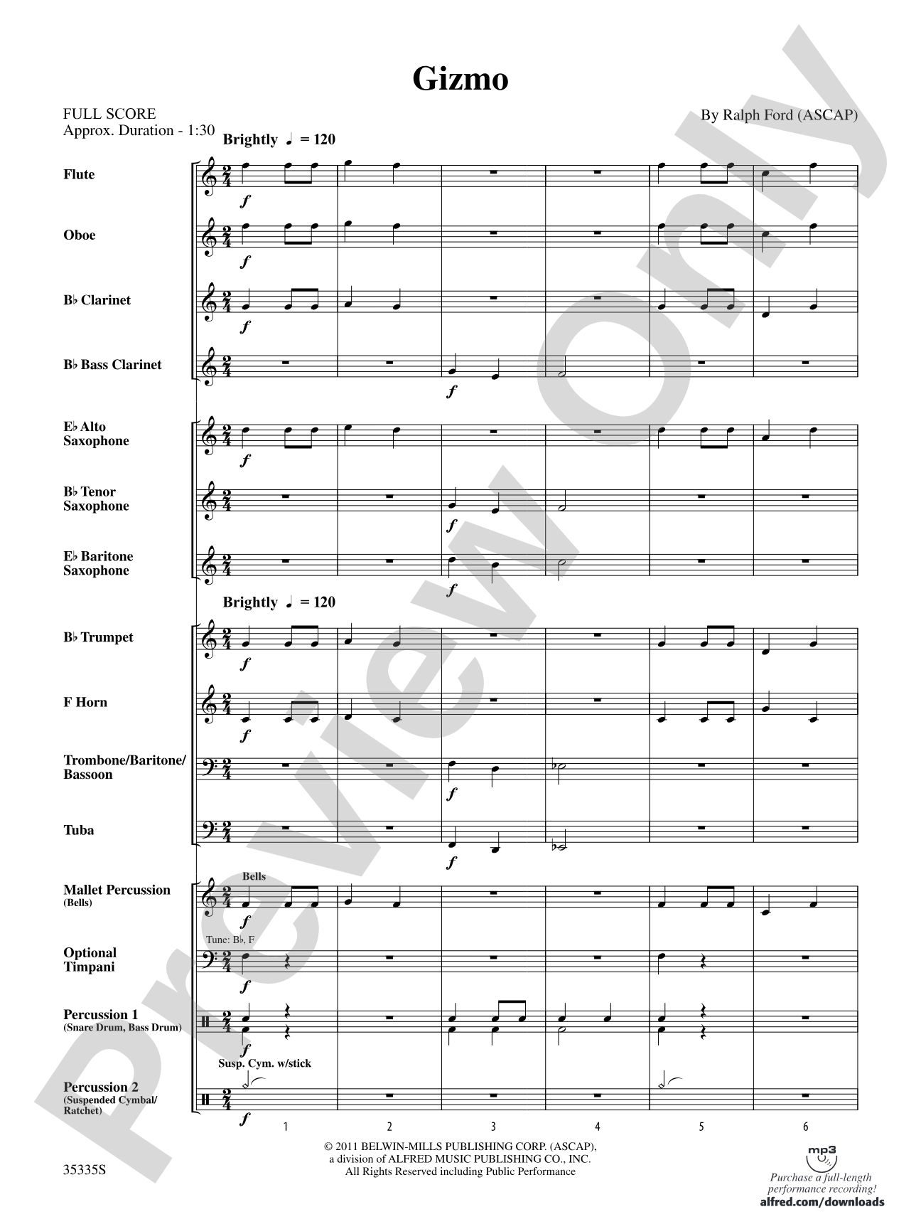 Gizmo: Concert Band Conductor Score & Parts