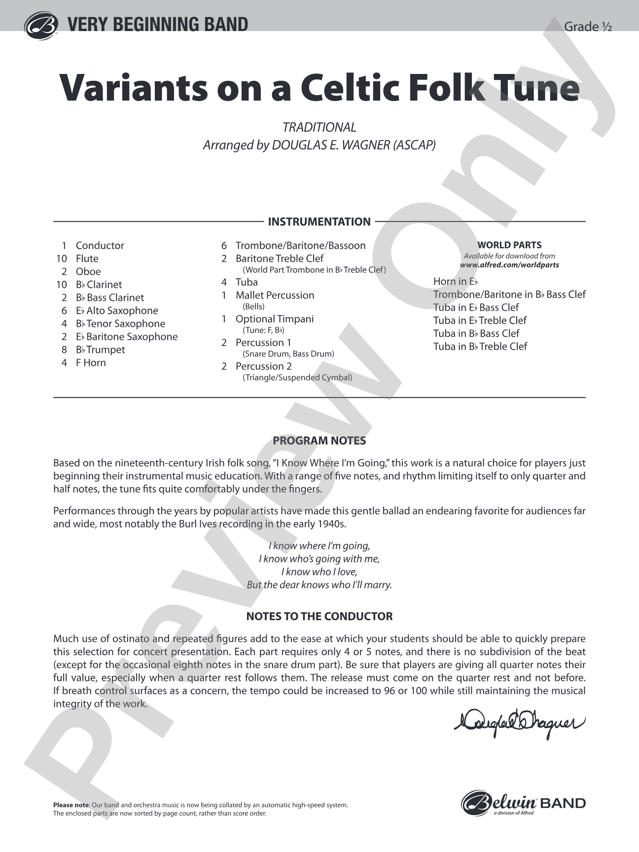 Variants on a Celtic Folk Tune: Score