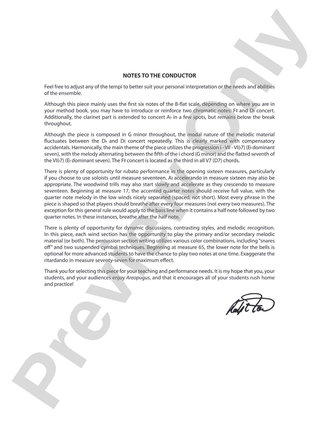 Areopogus: Concert Band Conductor Score & Parts