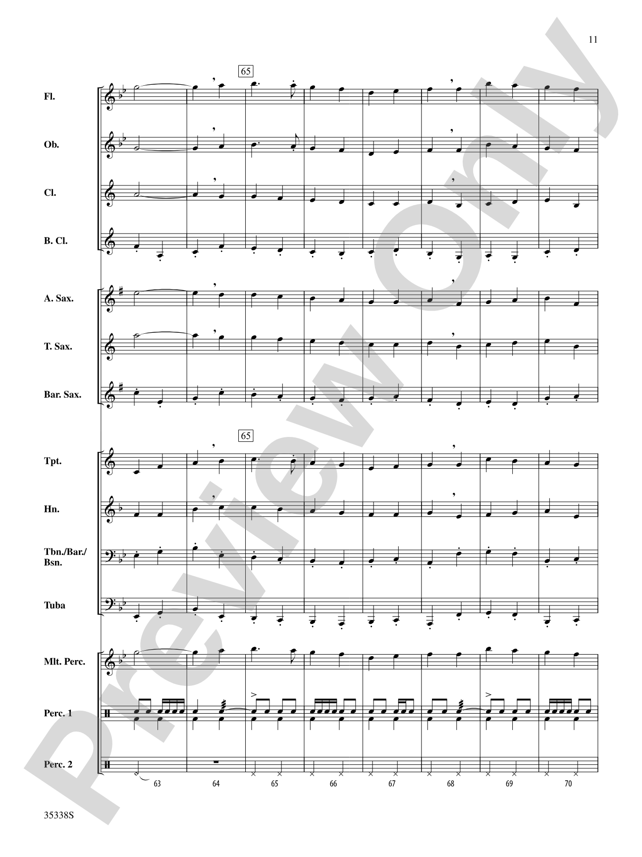 March from First Suite for Military Band: Score