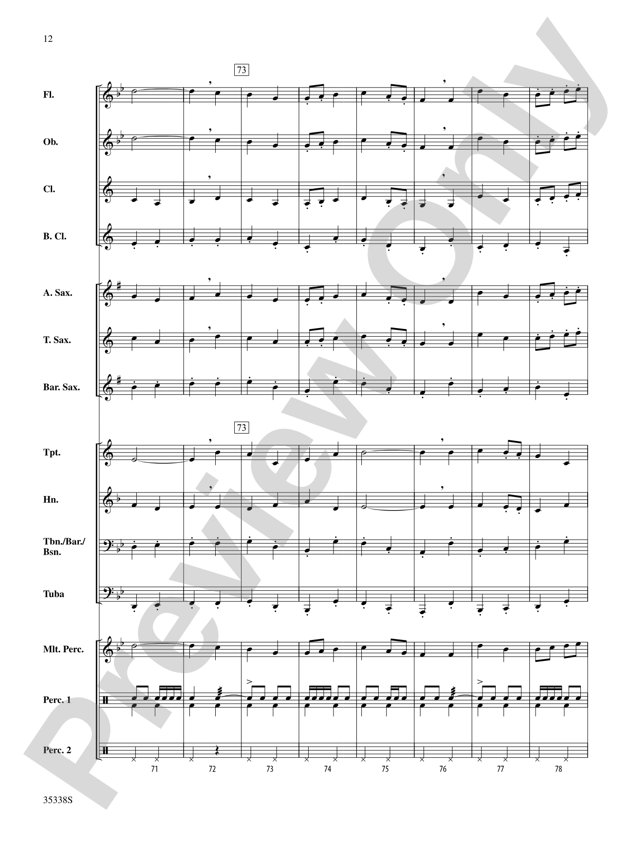 March from First Suite for Military Band: Score