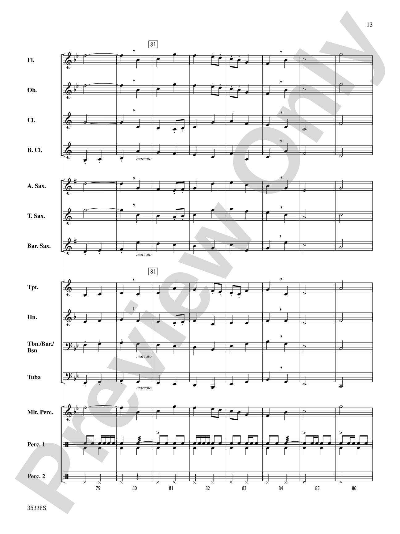 March from First Suite for Military Band: Score