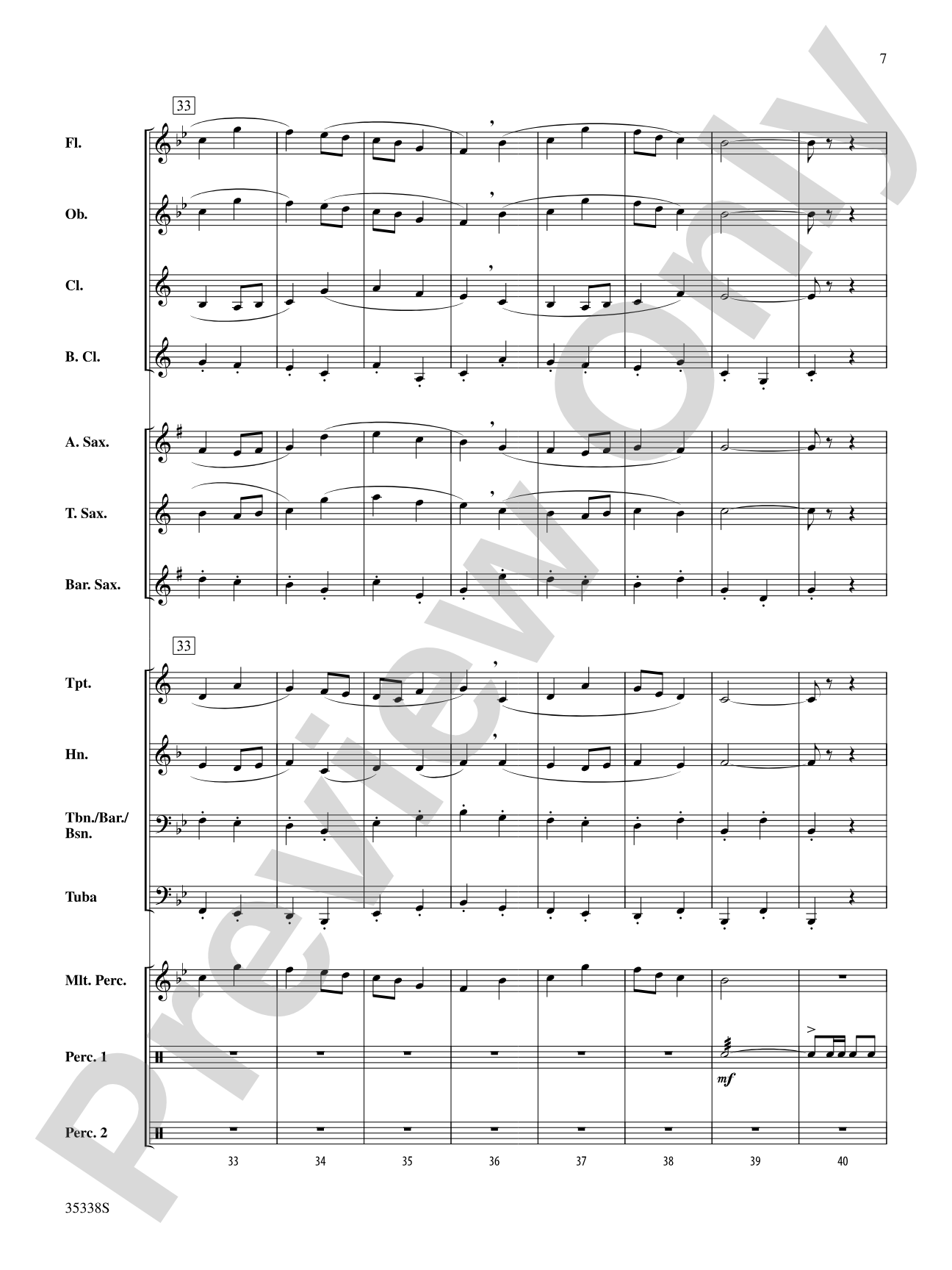 March from First Suite for Military Band: Score