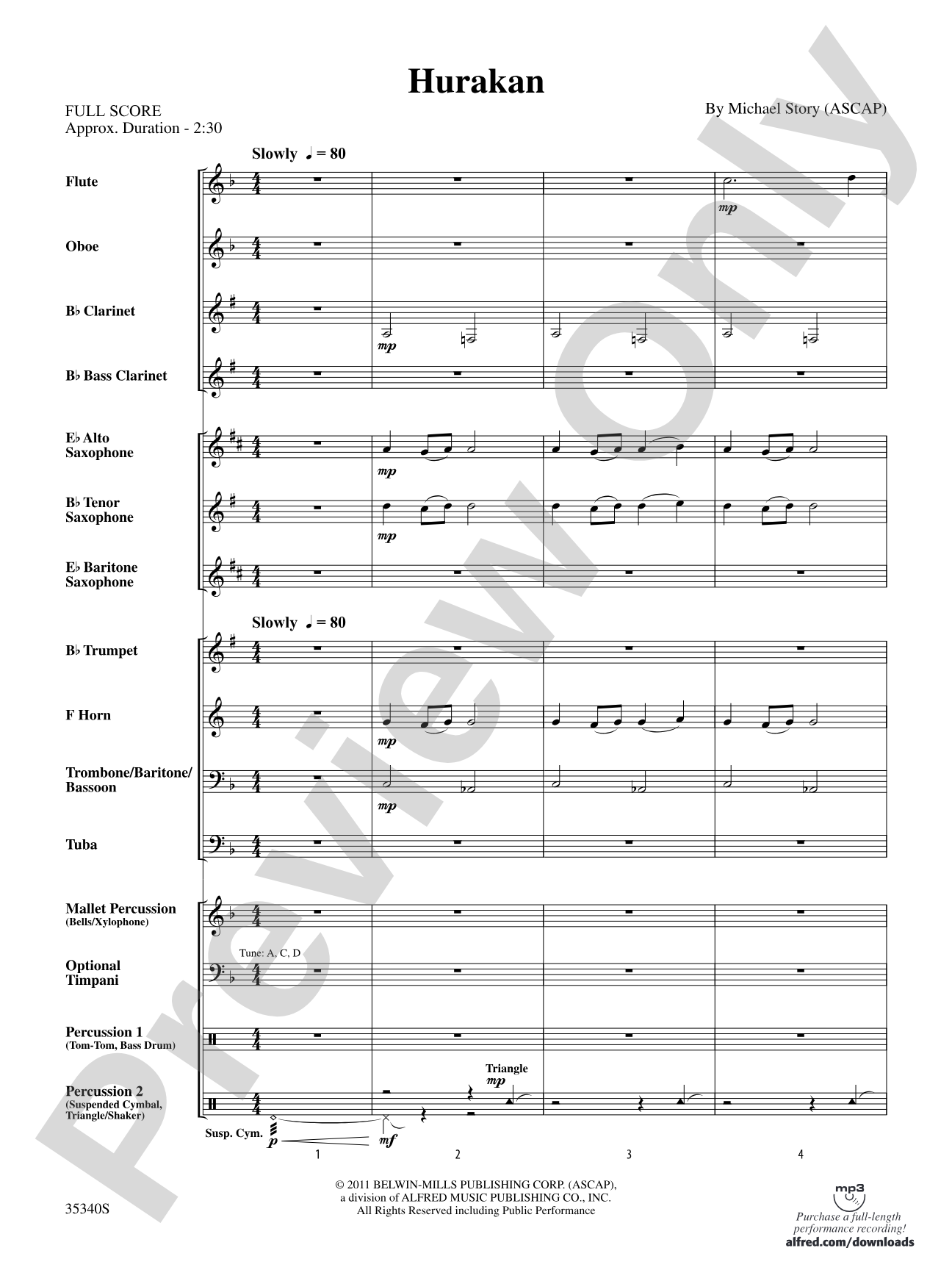 Hurakan: Concert Band Conductor Score & Parts