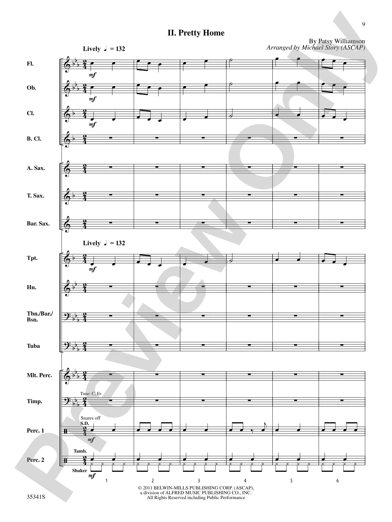 Two Shaker Songs: Concert Band Conductor Score & Parts