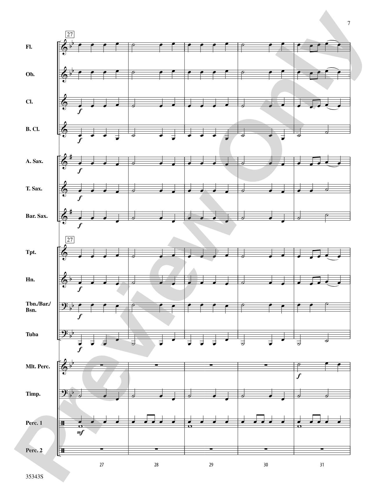 Autumn (from The Four Seasons): Concert Band Conductor Score & Parts