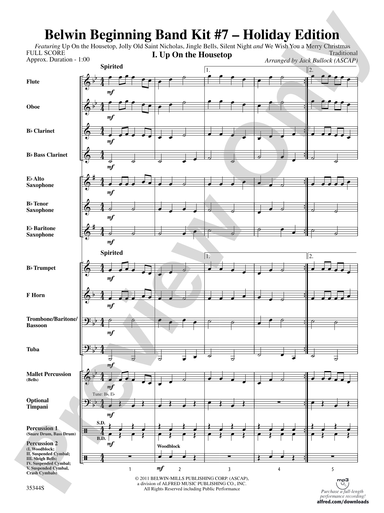 Belwin Beginning Band Kit #7: Holiday Edition: Concert Band Conductor Score & Parts