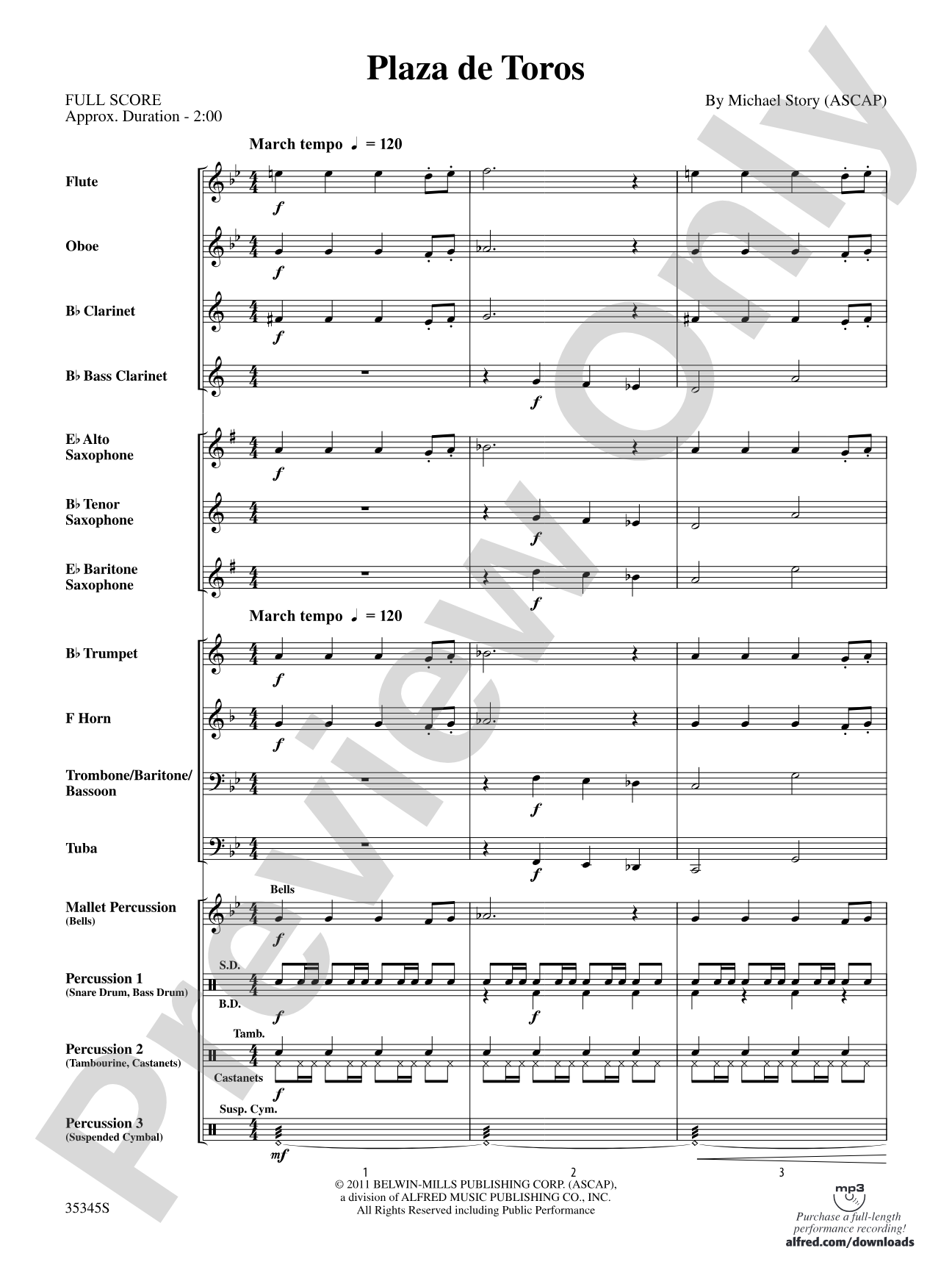 Plaza de Toros: Concert Band Conductor Score & Parts