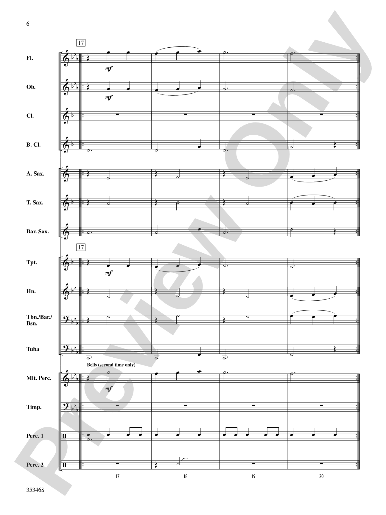 Clarinet Bell Carol: Concert Band Conductor Score & Parts
