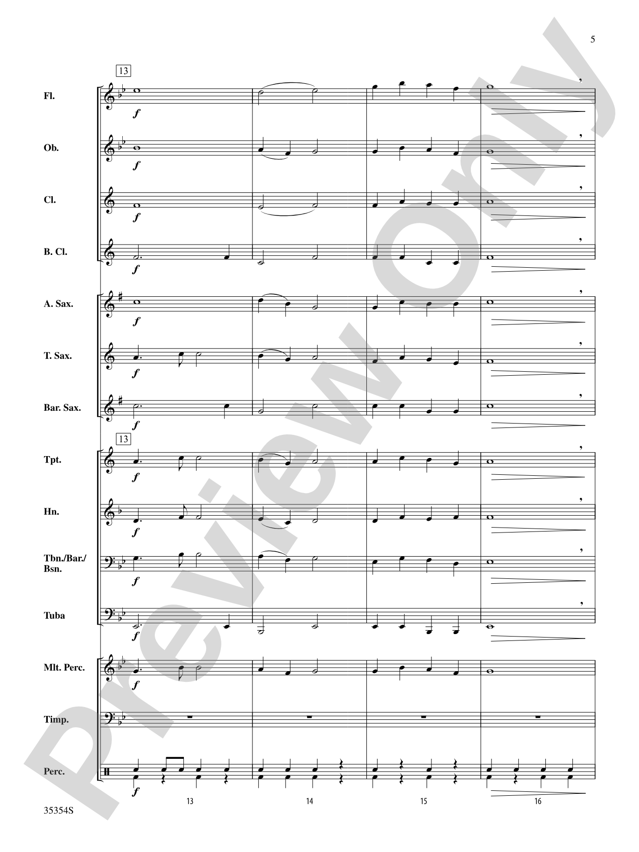 Largo (from the New World Symphony): Concert Band Conductor Score & Parts