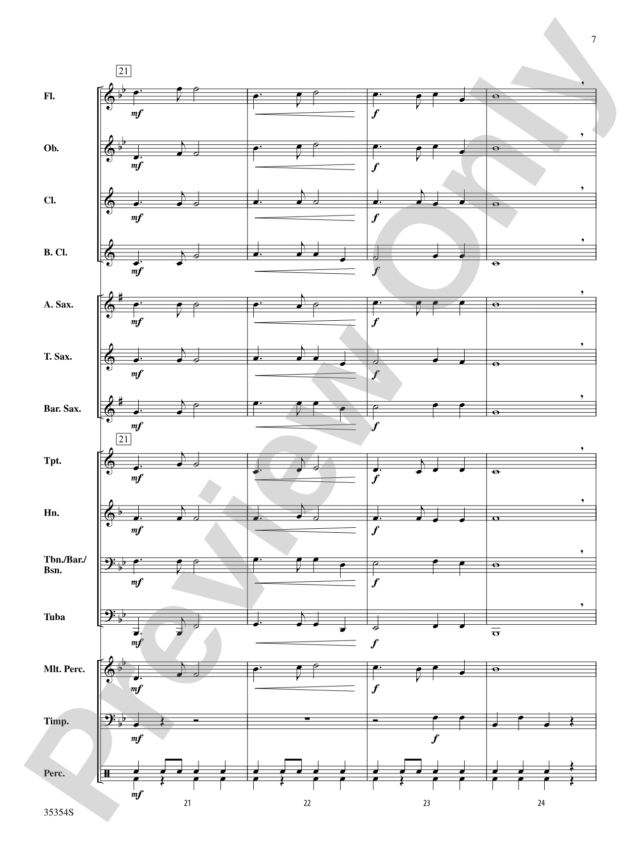 Largo (from the New World Symphony): Concert Band Conductor Score & Parts