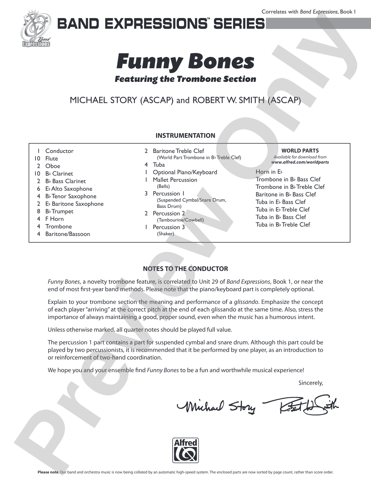 Funny Bones: Concert Band Conductor Score & Parts
