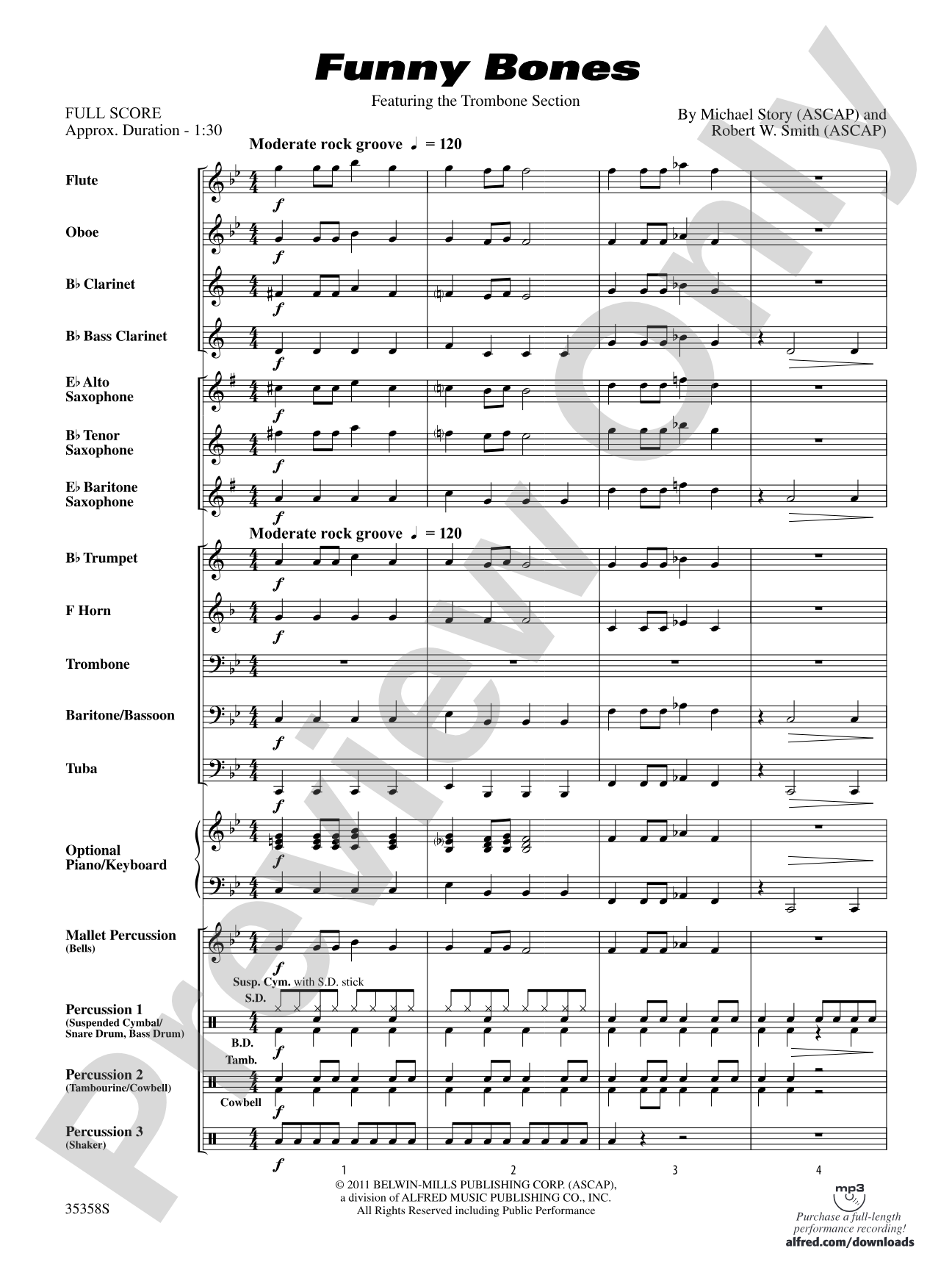 Funny Bones: Concert Band Conductor Score & Parts