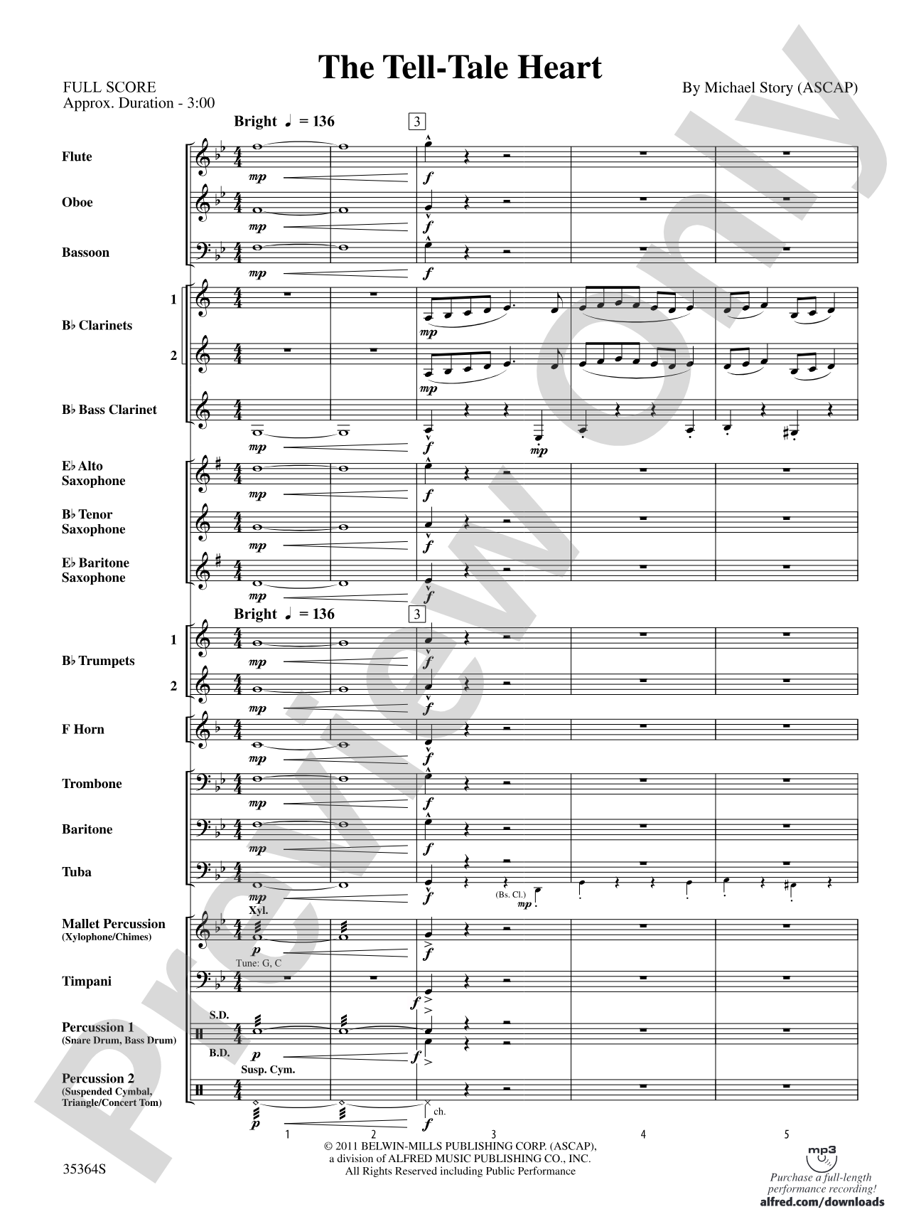 The Tell-Tale Heart: Concert Band Conductor Score & Parts