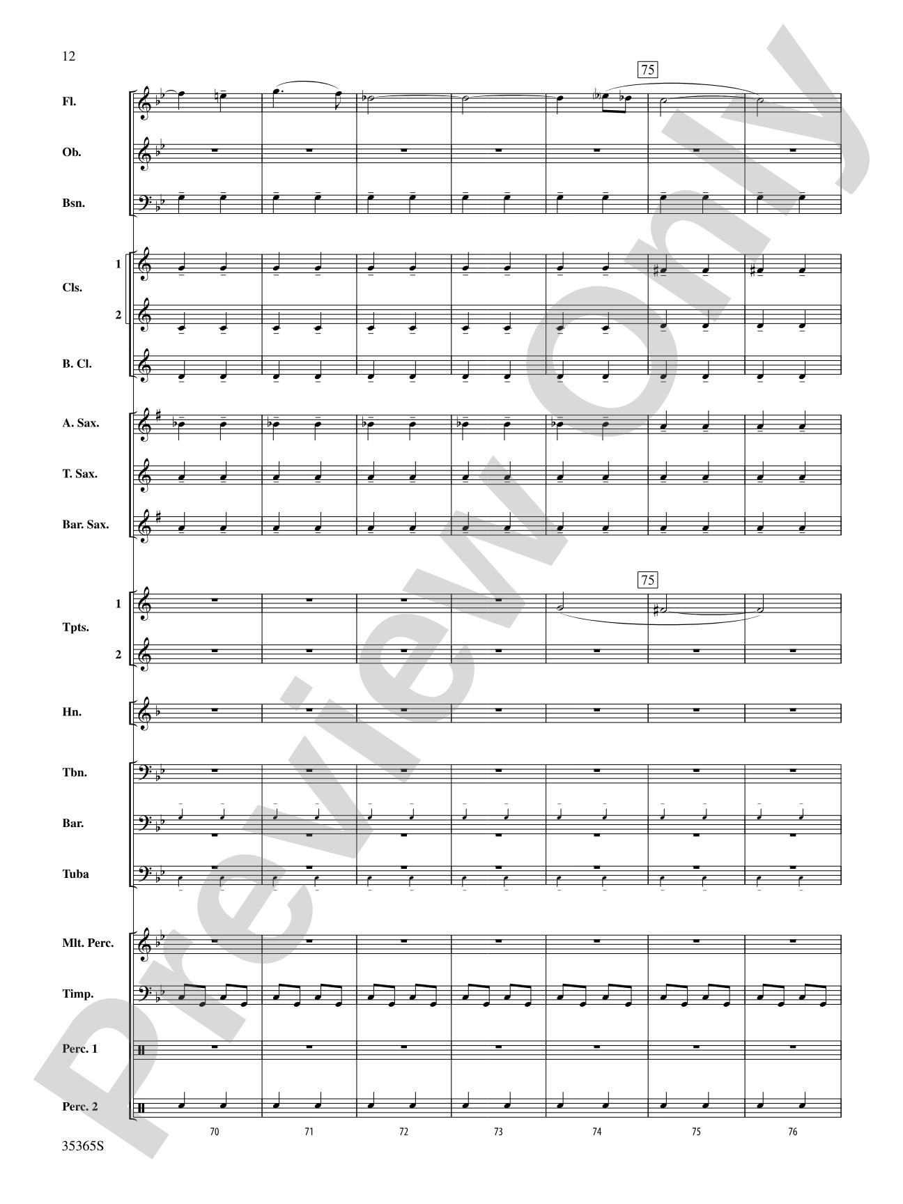 Ritual Fire Dance (From El Amor Brujo): Concert Band Conductor Score & Parts