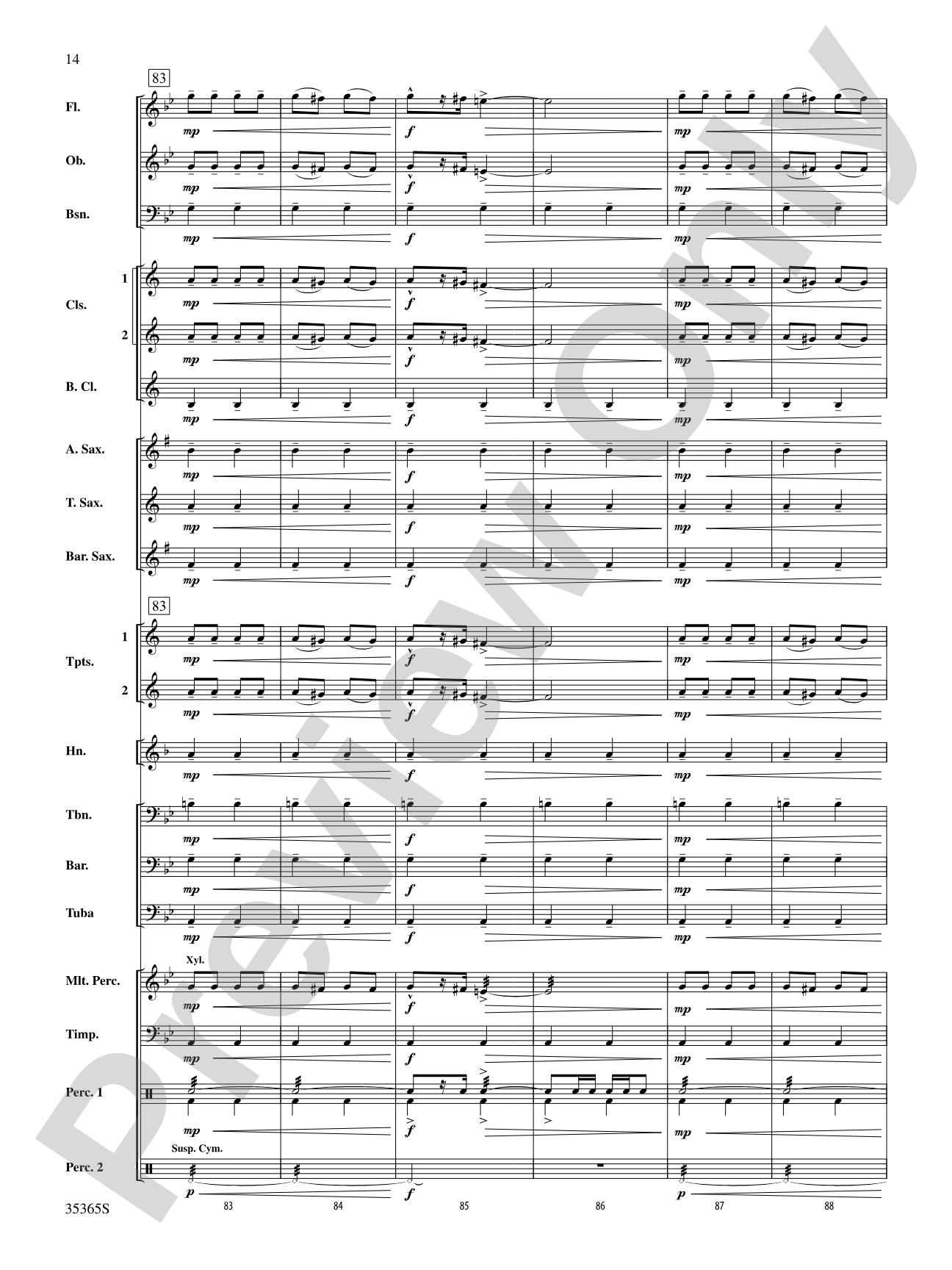 Ritual Fire Dance (From El Amor Brujo): Concert Band Conductor Score & Parts