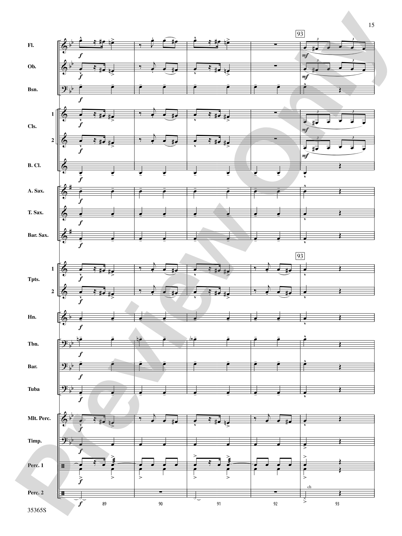 Ritual Fire Dance (From El Amor Brujo): Concert Band Conductor Score & Parts