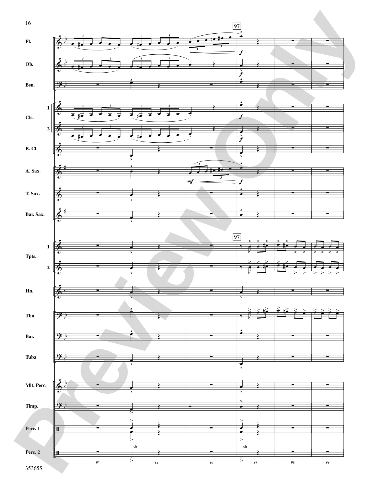 Ritual Fire Dance (From El Amor Brujo): Concert Band Conductor Score & Parts